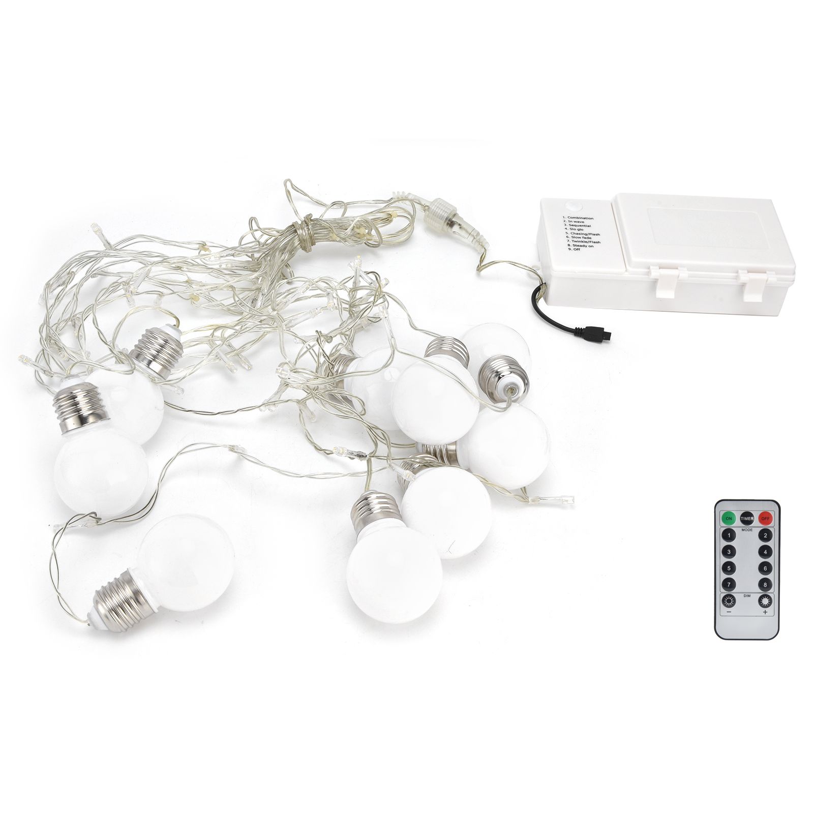 Porch Lights Outdoor 60LED G50 Bulb Light String Remote Control 8 Lighting view 2