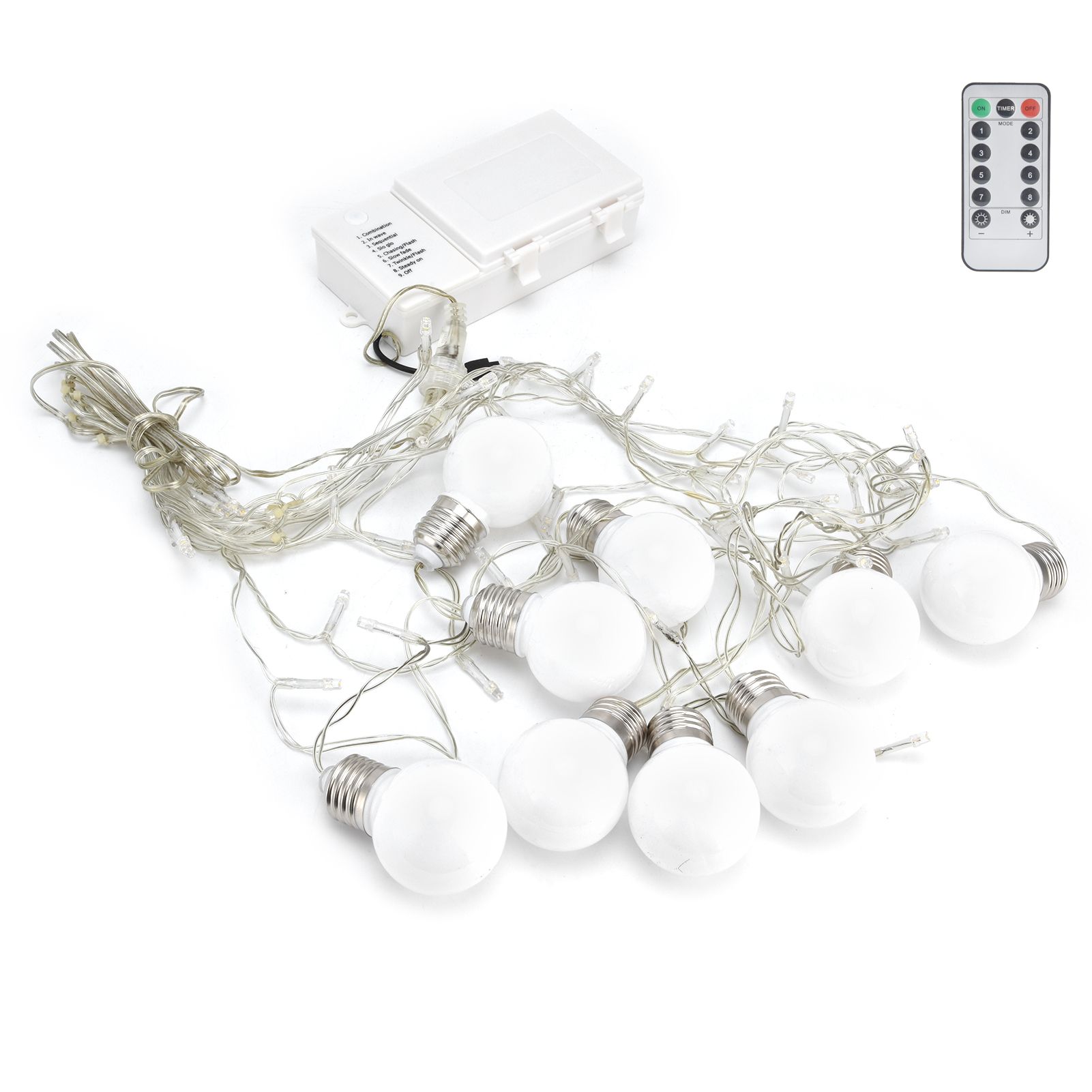 Porch Lights Outdoor 60LED G50 Bulb Light String Remote Control 8 Lighting view 3