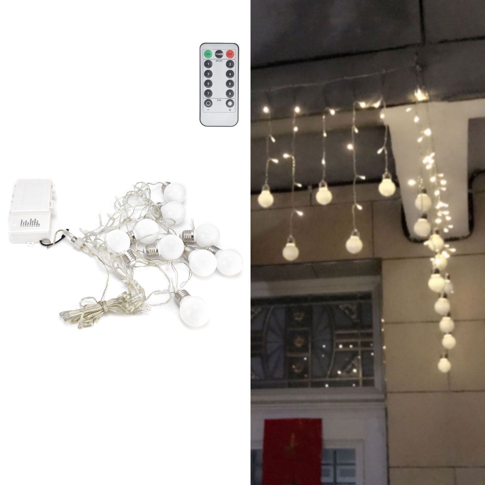 Porch Lights Outdoor 60LED G50 Bulb Light String Remote Control 8 Lighting view 11