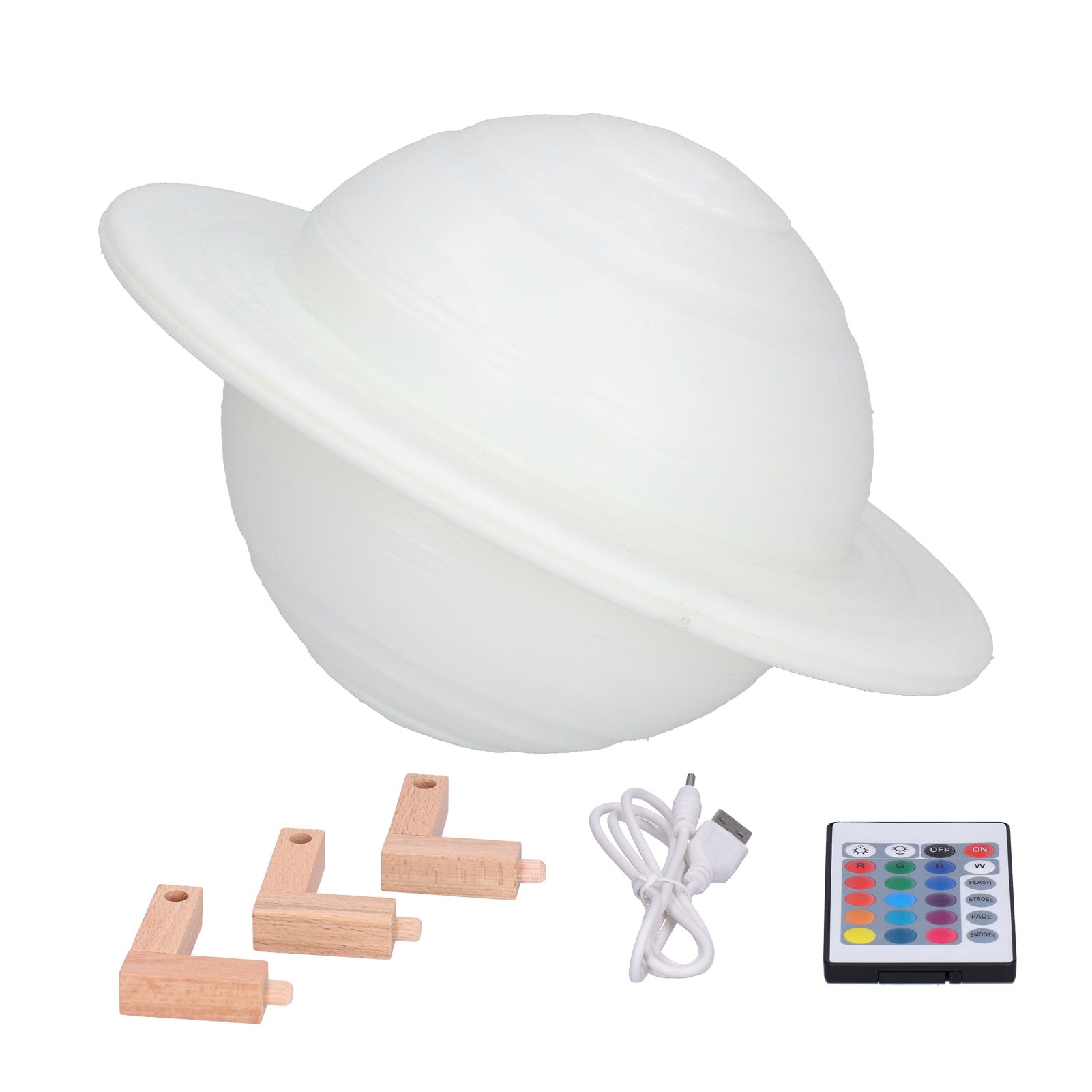 RGB 16 Colors Star Lamp Innovative Planet Night Light with Remote Control for view 3