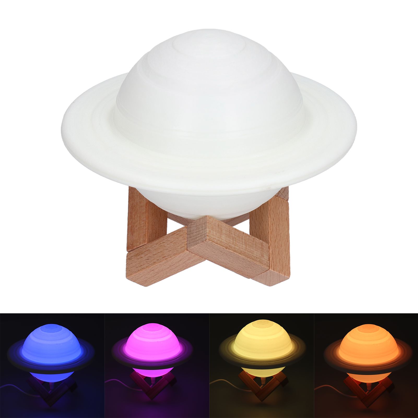 RGB 16 Colors Star Lamp Innovative Planet Night Light with Remote Control for view 9