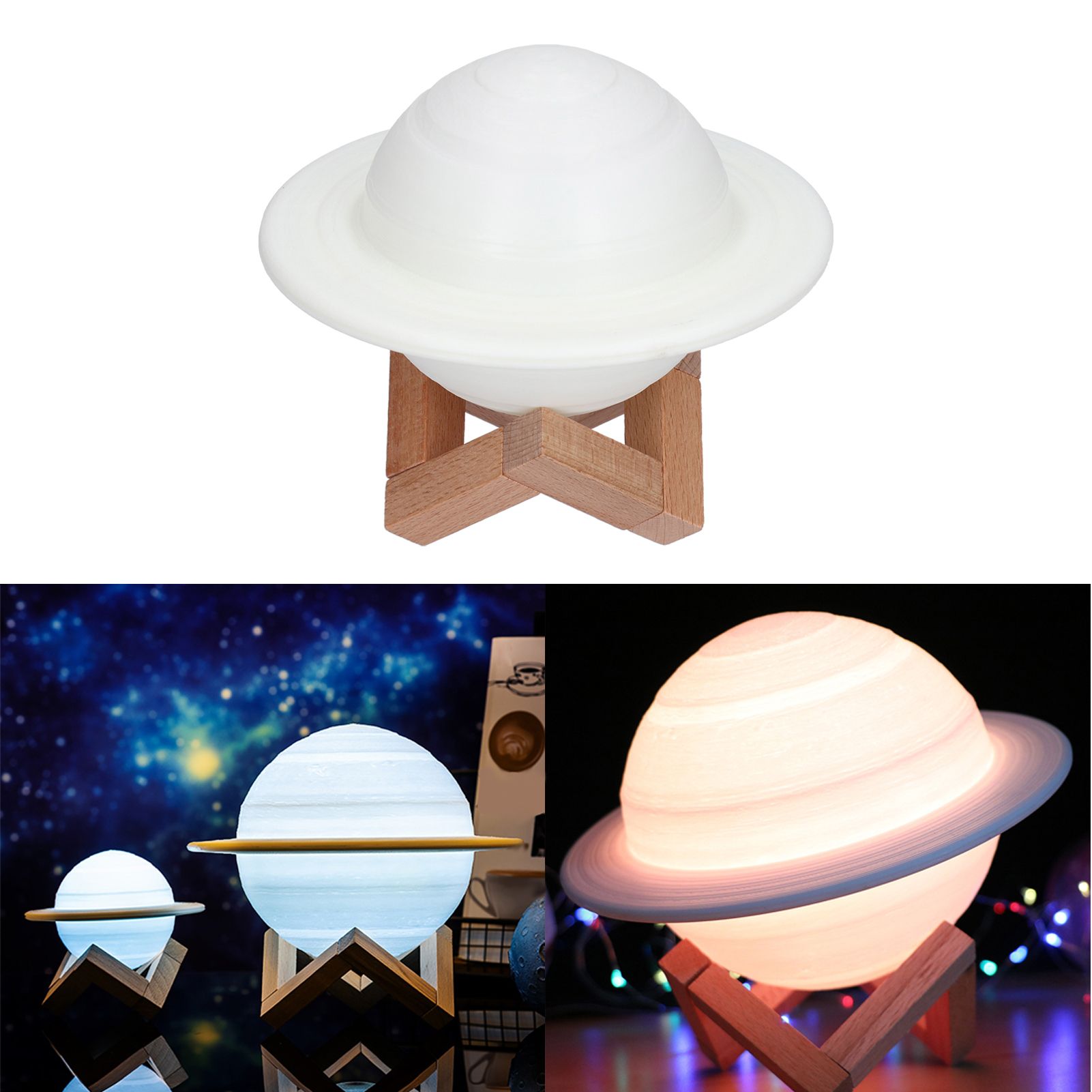 RGB 16 Colors Star Lamp Innovative Planet Night Light with Remote Control for view 12