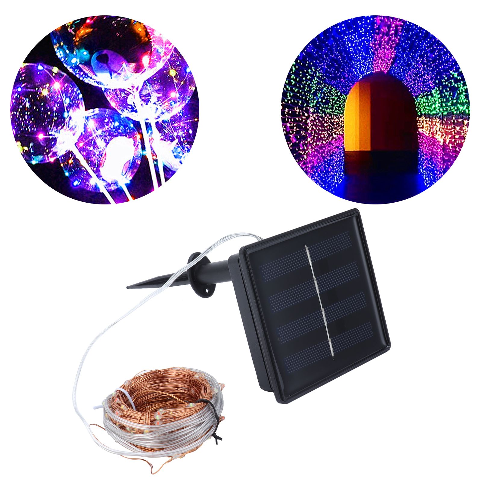 Waterproof Solar String Lights Colorful Copper Wire Lights with 8 Modes for view 12