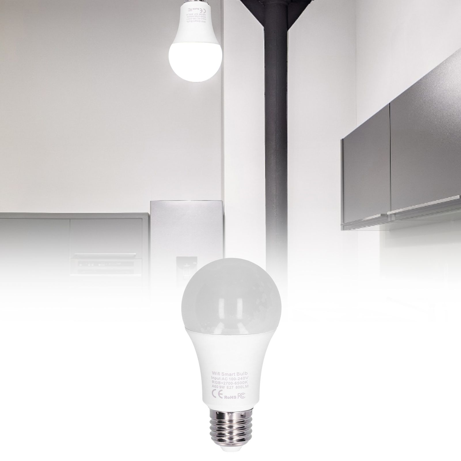 9W WiFi Light Bulb E27 Color Changing RGB Bulb Support for Google Voice view 11