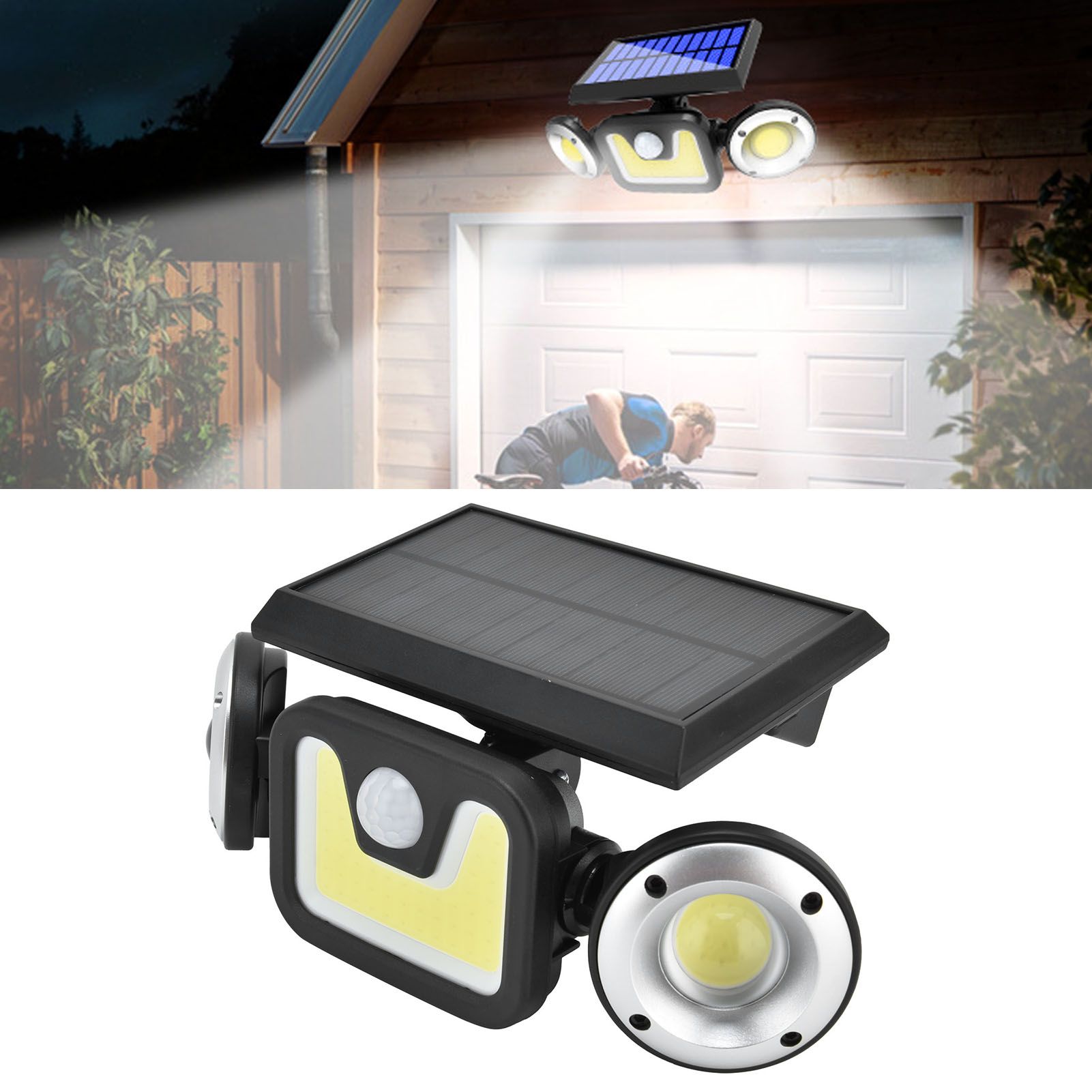 Solar Motion Sensor Light Rotatable LED Flood Light IP65 Waterproof Wall Lamp view 12