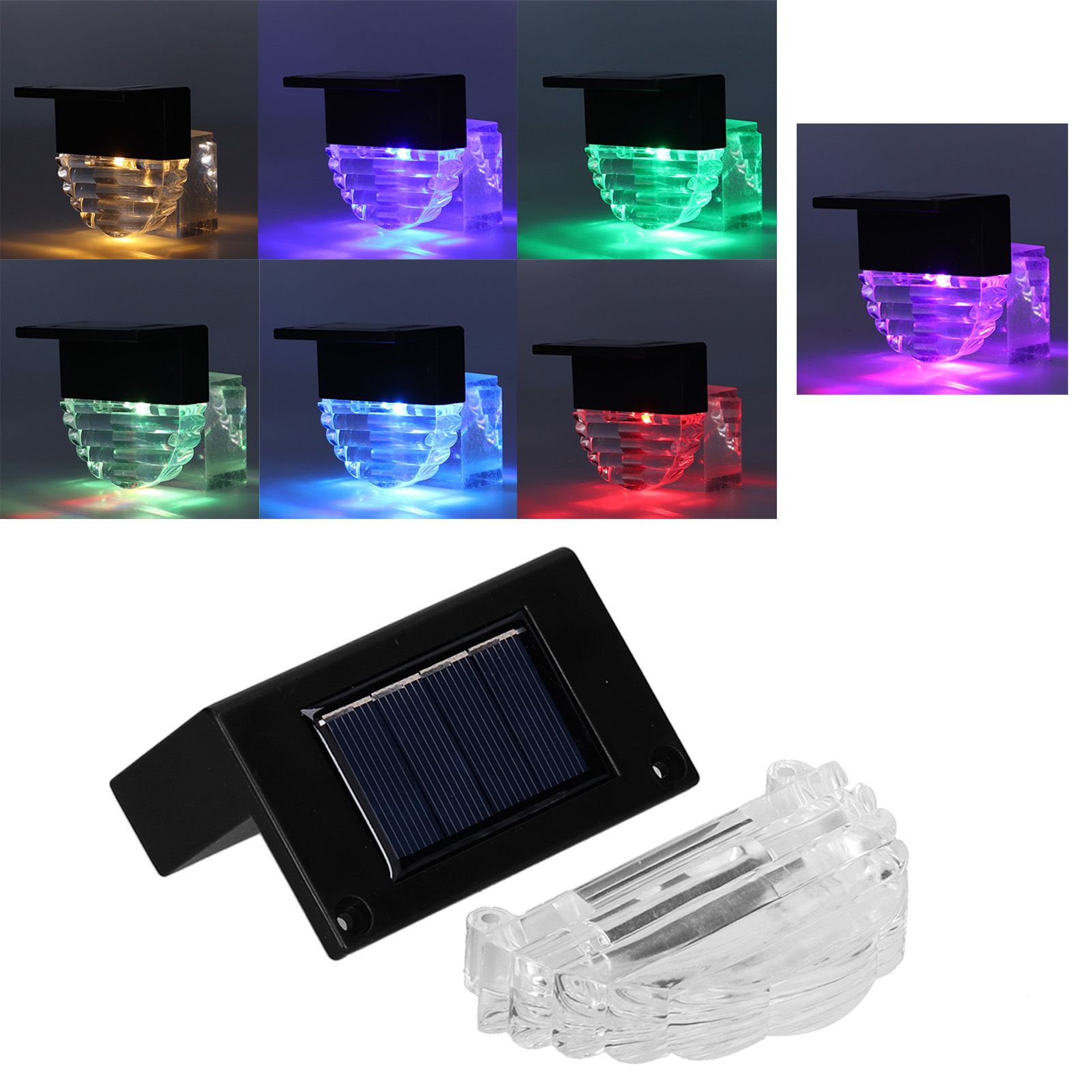 4pcs Solar Light IP65 Waterproof Deck Lamp Warm Light and RGB Mode Decorative view 10