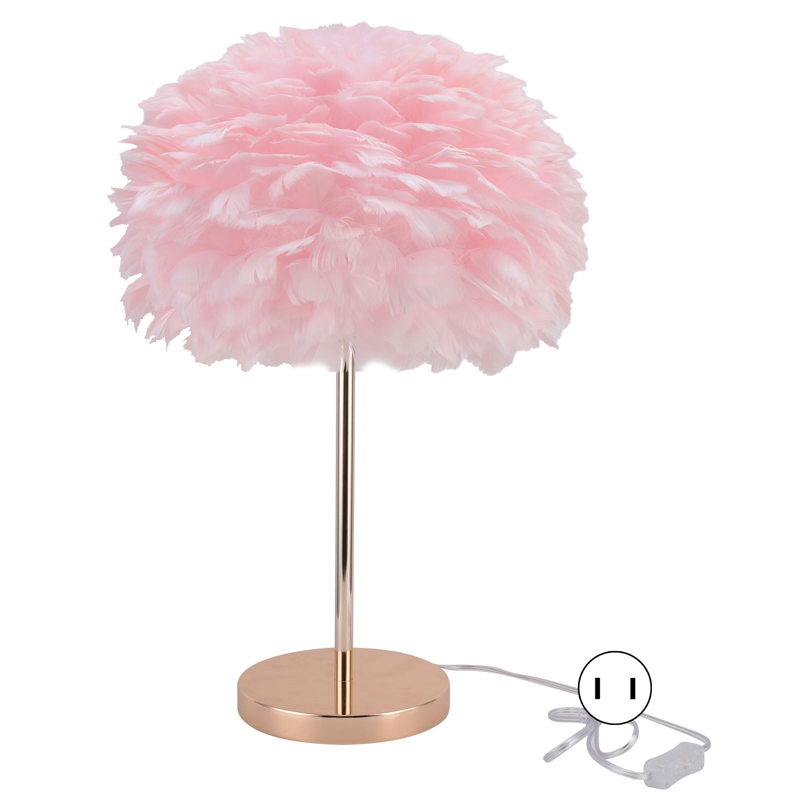 E27 Feather Desk Lamp Stand Modern Table Lamp Holder for Bedroom Beside view 2