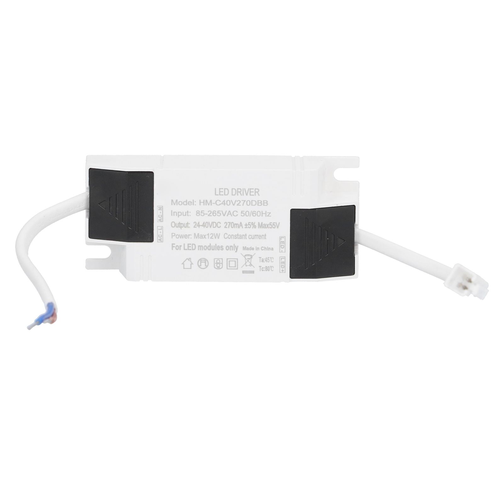 12W LED Driver Constant Current 270mA Input AC85‑265V Output DC24‑40V Power