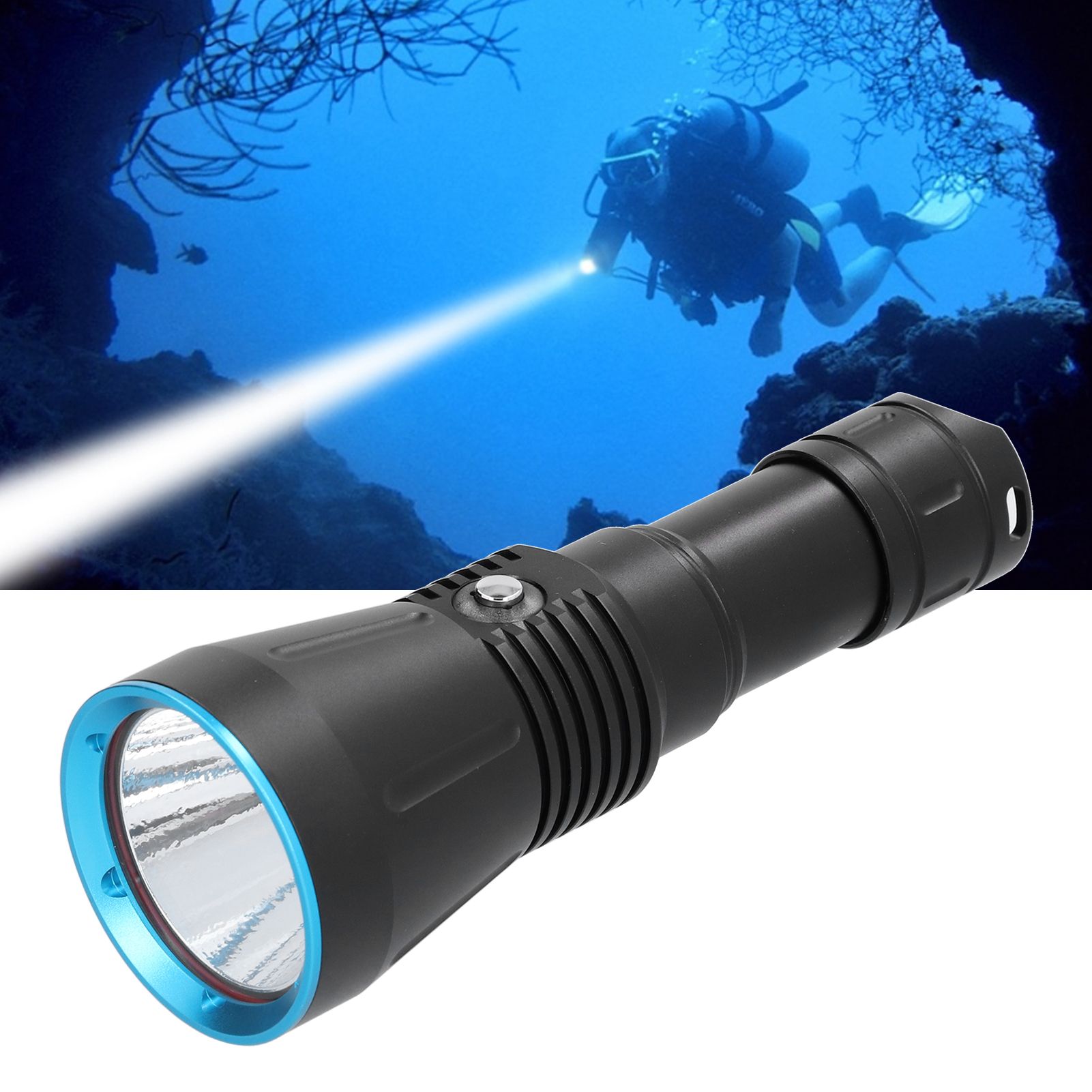 XHP70 Professional Diving Torch 10000lm Strong Light Flashlight for 150m view 11