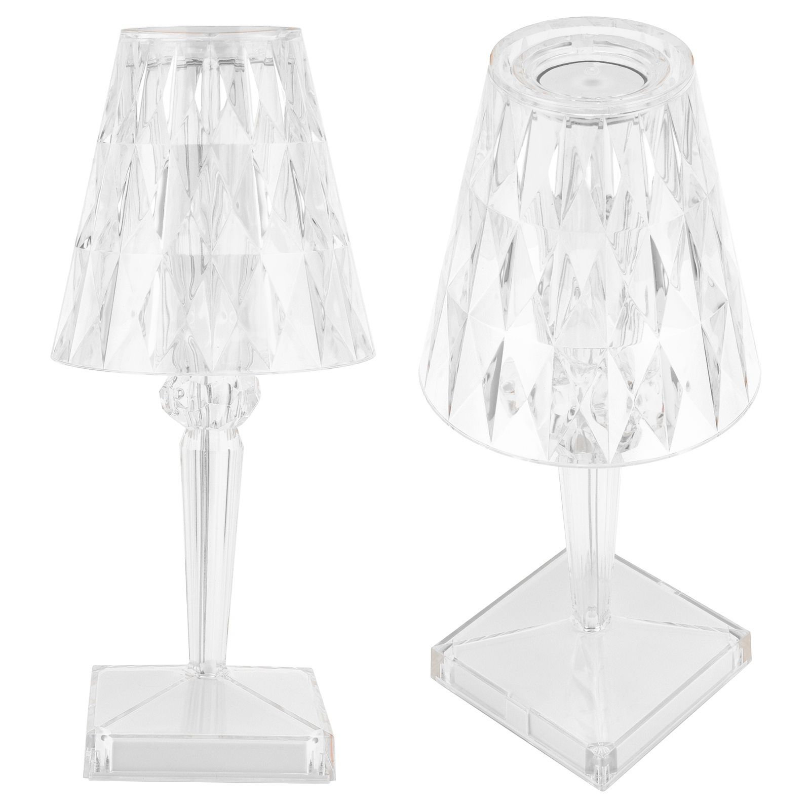LED Crystal Table Light Transparent Prism Dimmable Desk Lamp USB Charging view 3