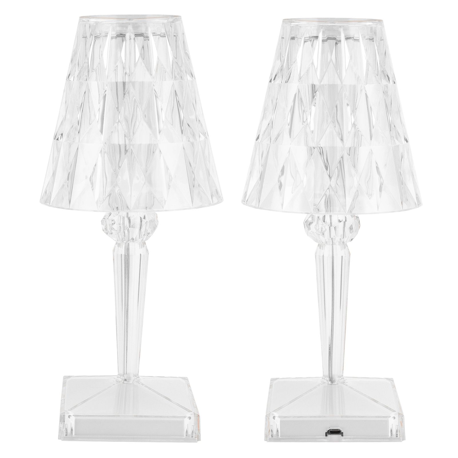 LED Crystal Table Light Transparent Prism Dimmable Desk Lamp USB Charging view 6