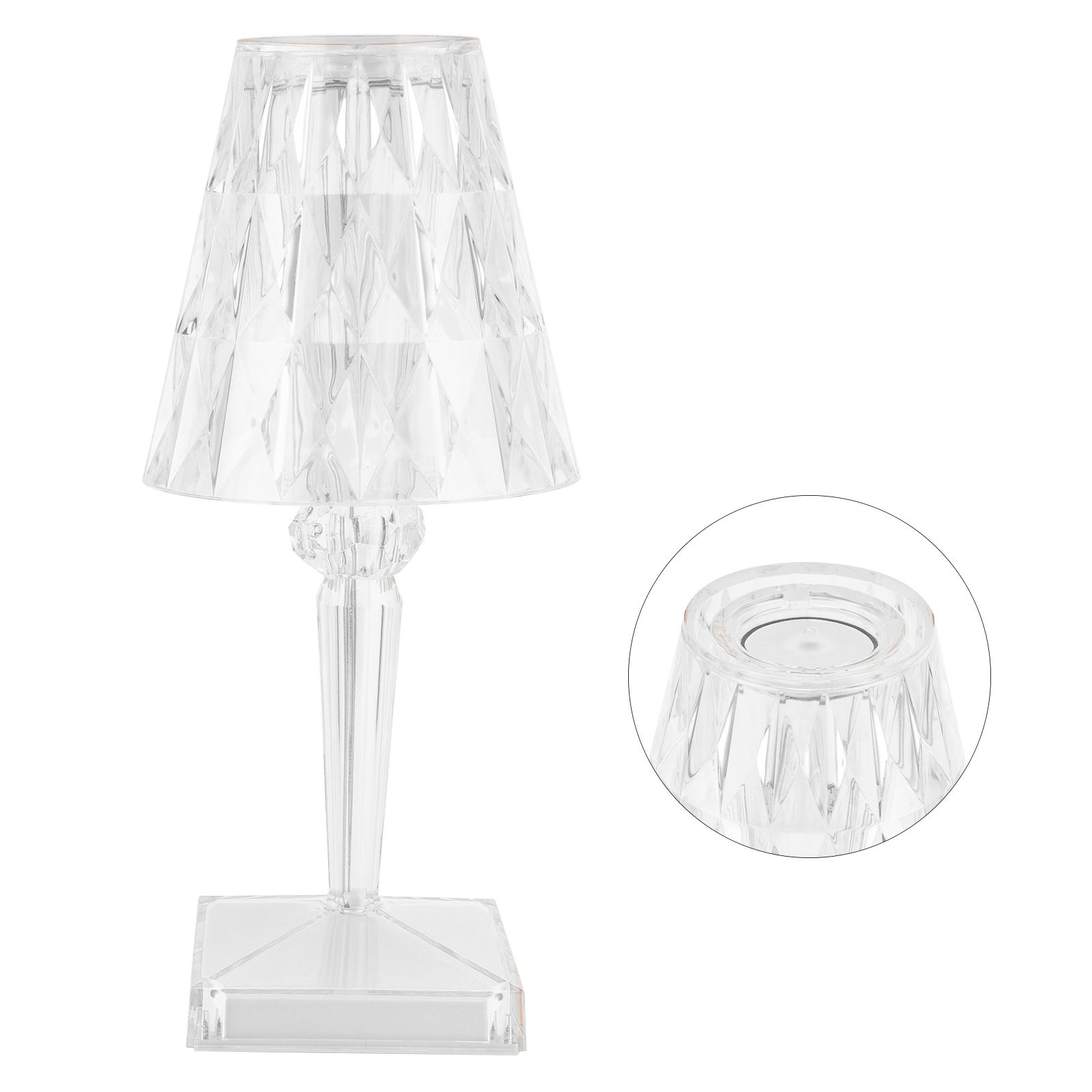LED Crystal Table Light Transparent Prism Dimmable Desk Lamp USB Charging view 7