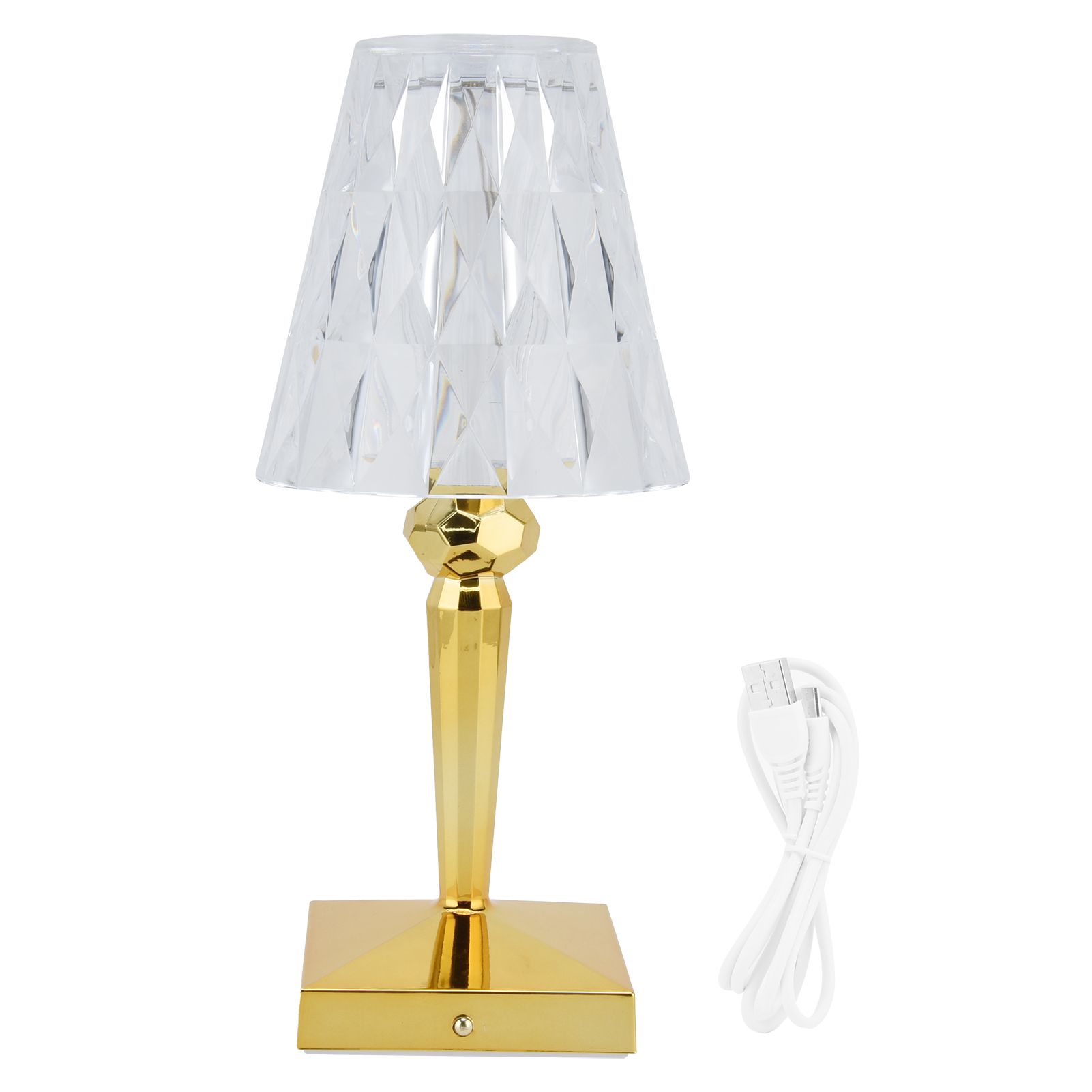 LED Crystal Table Lamp Dimable Desk Lamp USB Charging for Bedroom Decor Warm view 2