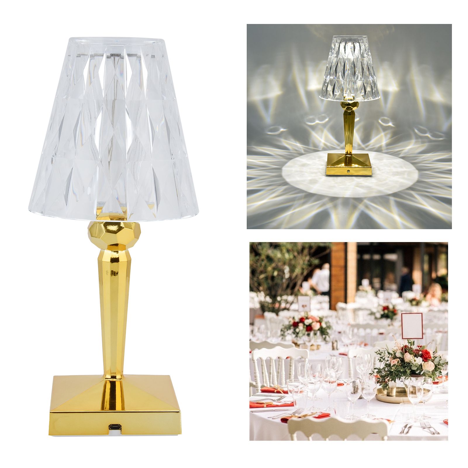 LED Crystal Table Lamp Dimable Desk Lamp USB Charging for Bedroom Decor Warm view 12