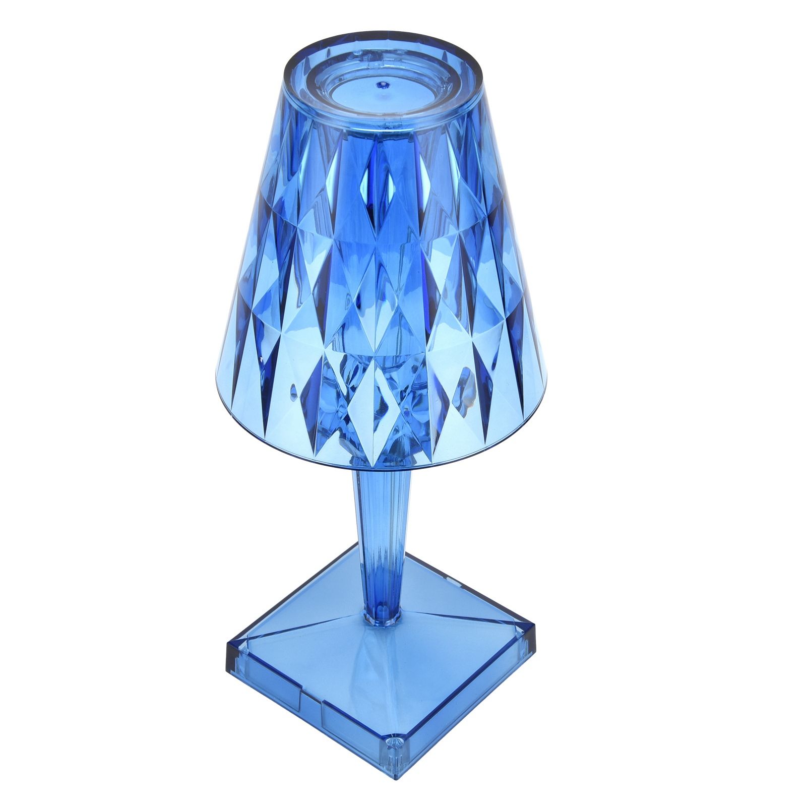 LED Crystal Table Lamp Transparent Prism Dimmable Desk Lamp USB Charging