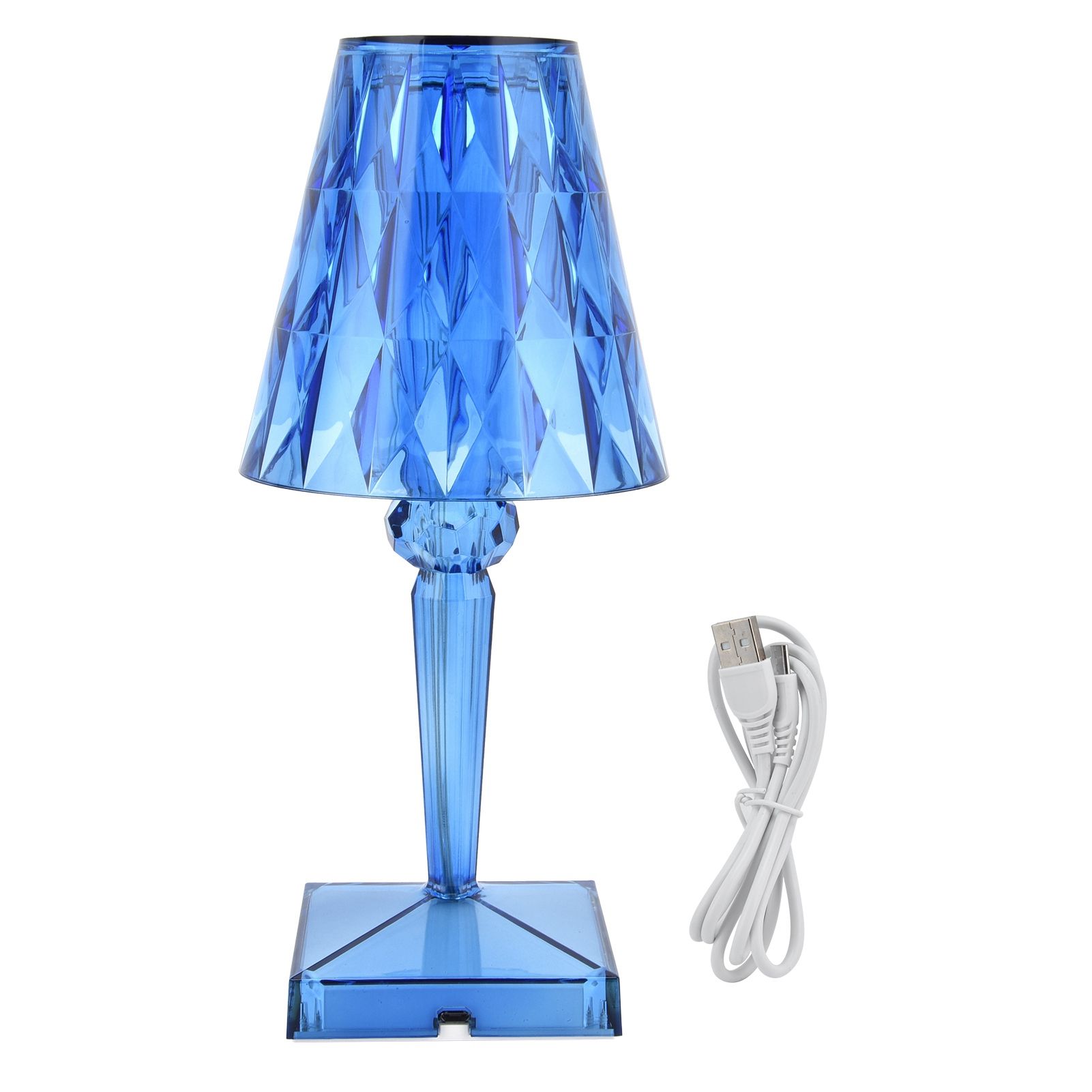 LED Crystal Table Lamp Transparent Prism Dimmable Desk Lamp USB Charging view 2