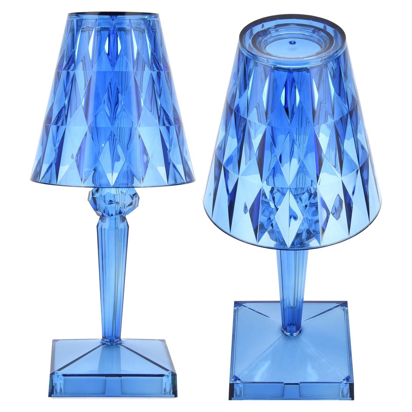 LED Crystal Table Lamp Transparent Prism Dimmable Desk Lamp USB Charging view 3