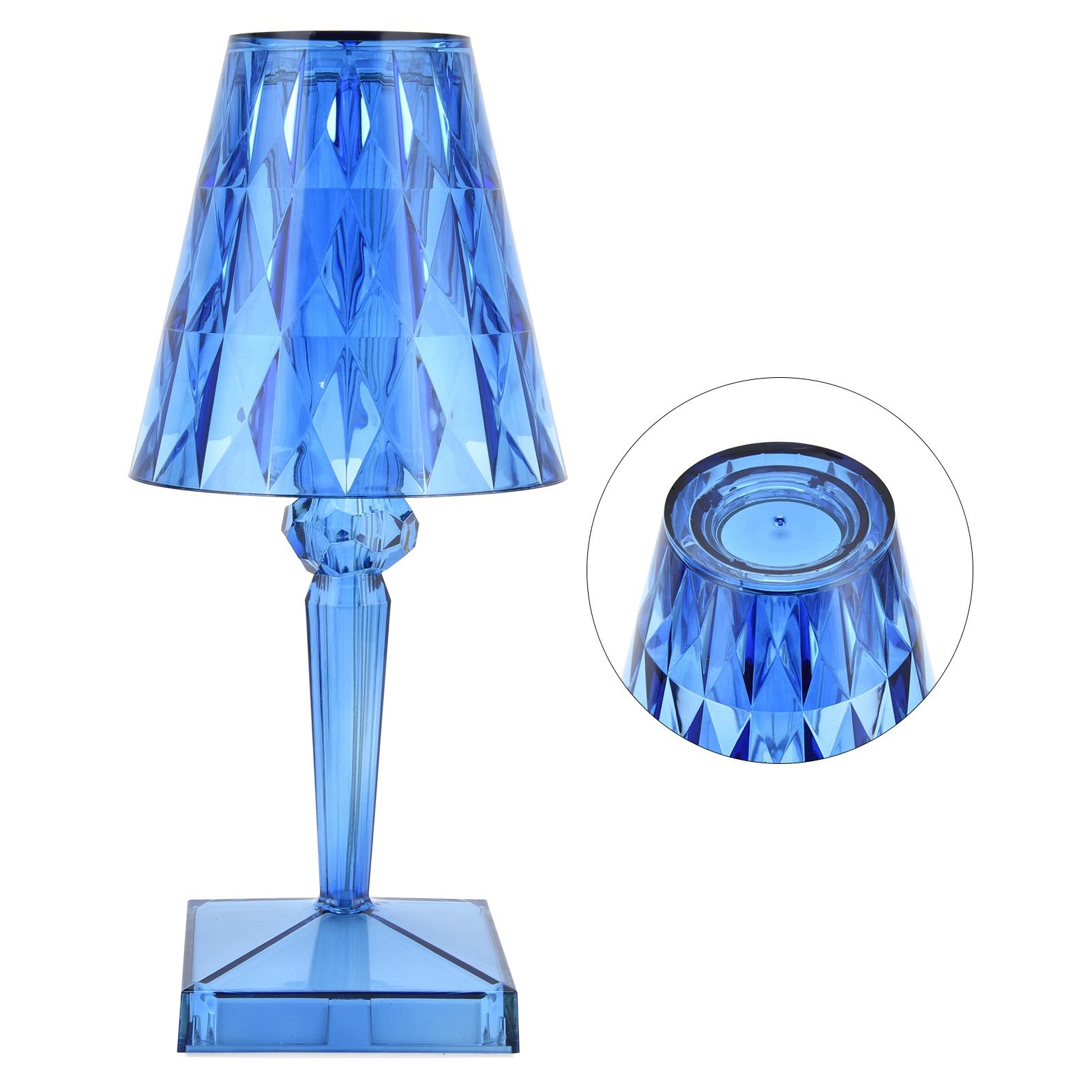 LED Crystal Table Lamp Transparent Prism Dimmable Desk Lamp USB Charging view 10