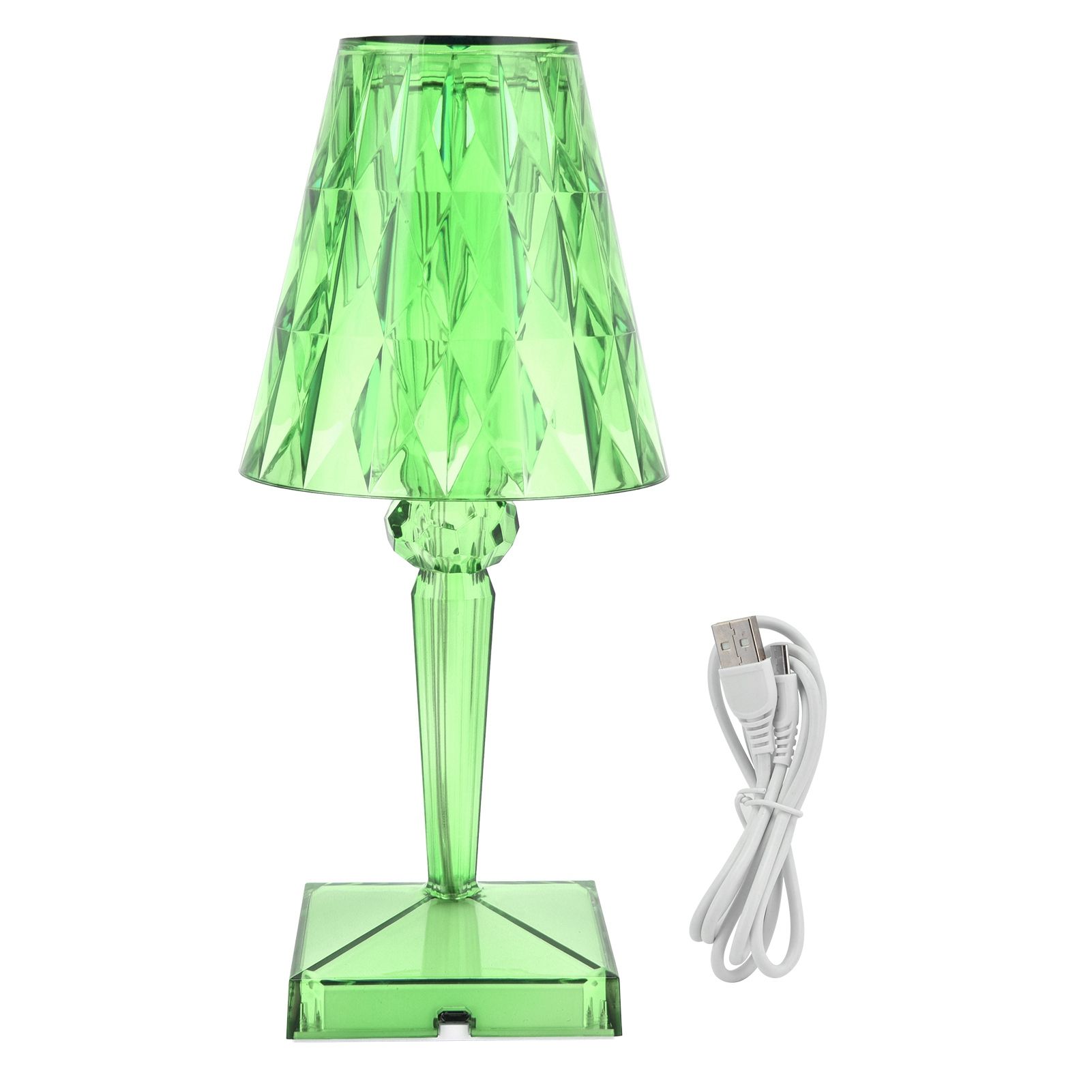 LED Crystal Table Lamp Transparent Prism Dimmable Desk Lamp USB Charging view 2