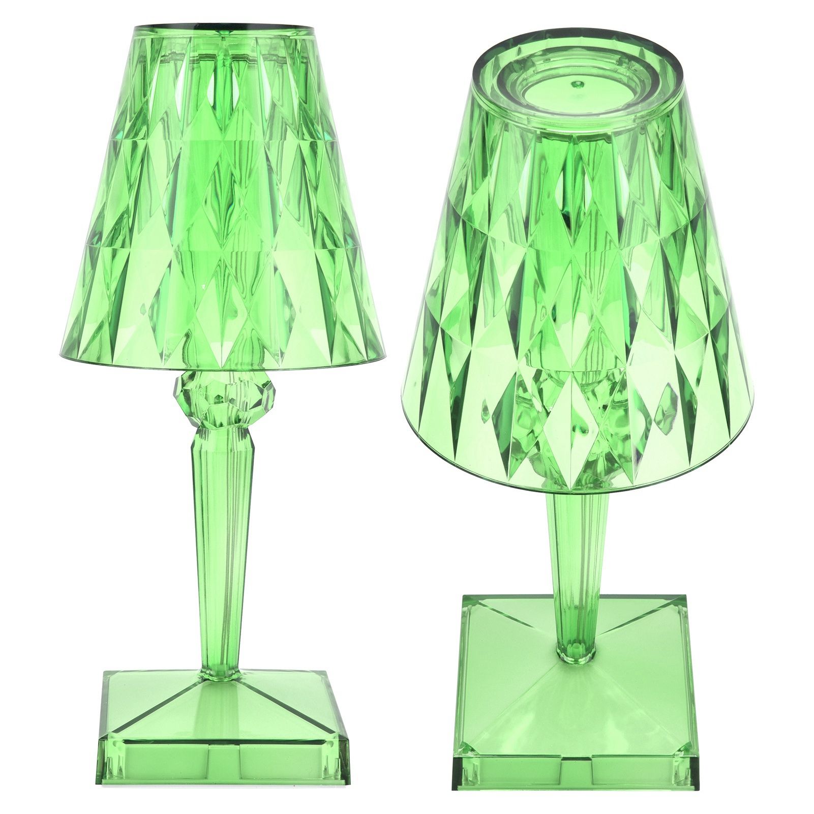 LED Crystal Table Lamp Transparent Prism Dimmable Desk Lamp USB Charging view 3