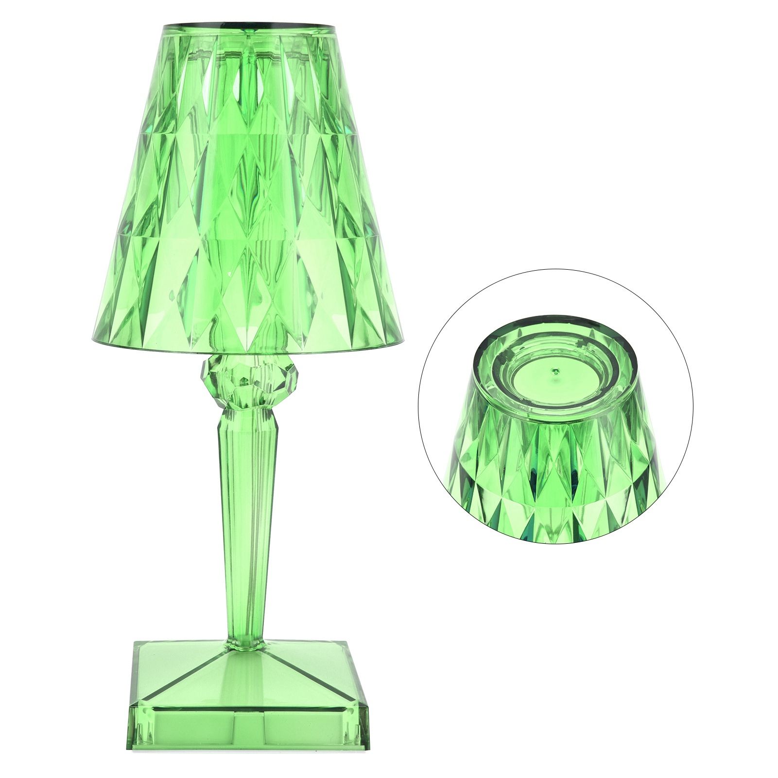 LED Crystal Table Lamp Transparent Prism Dimmable Desk Lamp USB Charging view 10