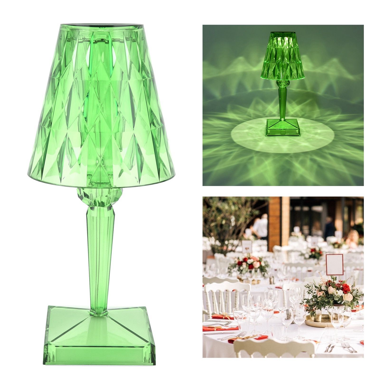 LED Crystal Table Lamp Transparent Prism Dimmable Desk Lamp USB Charging view 11