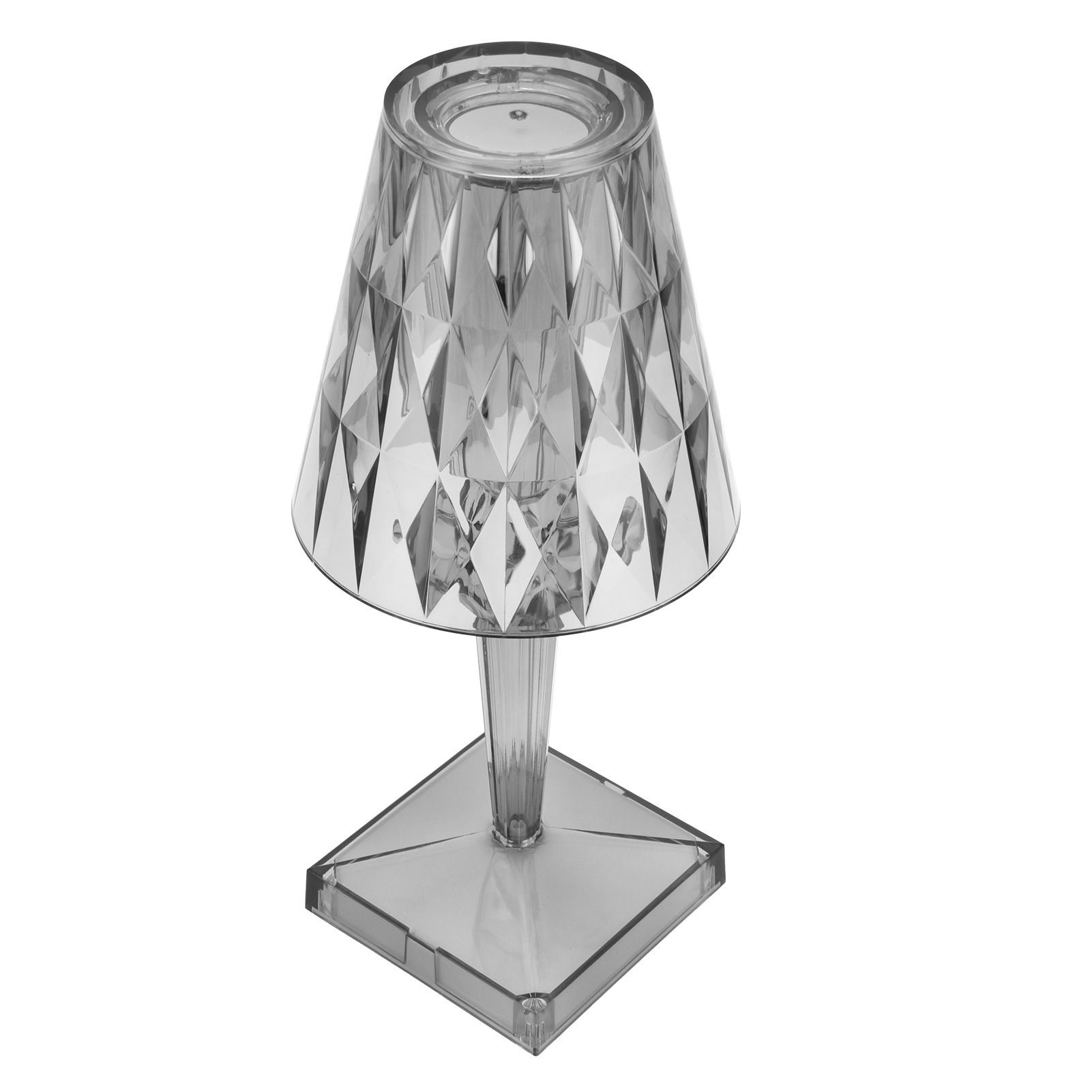 LED Crystal Table Lamp Transparent Prism Dimmable Desk Lamp USB Charging