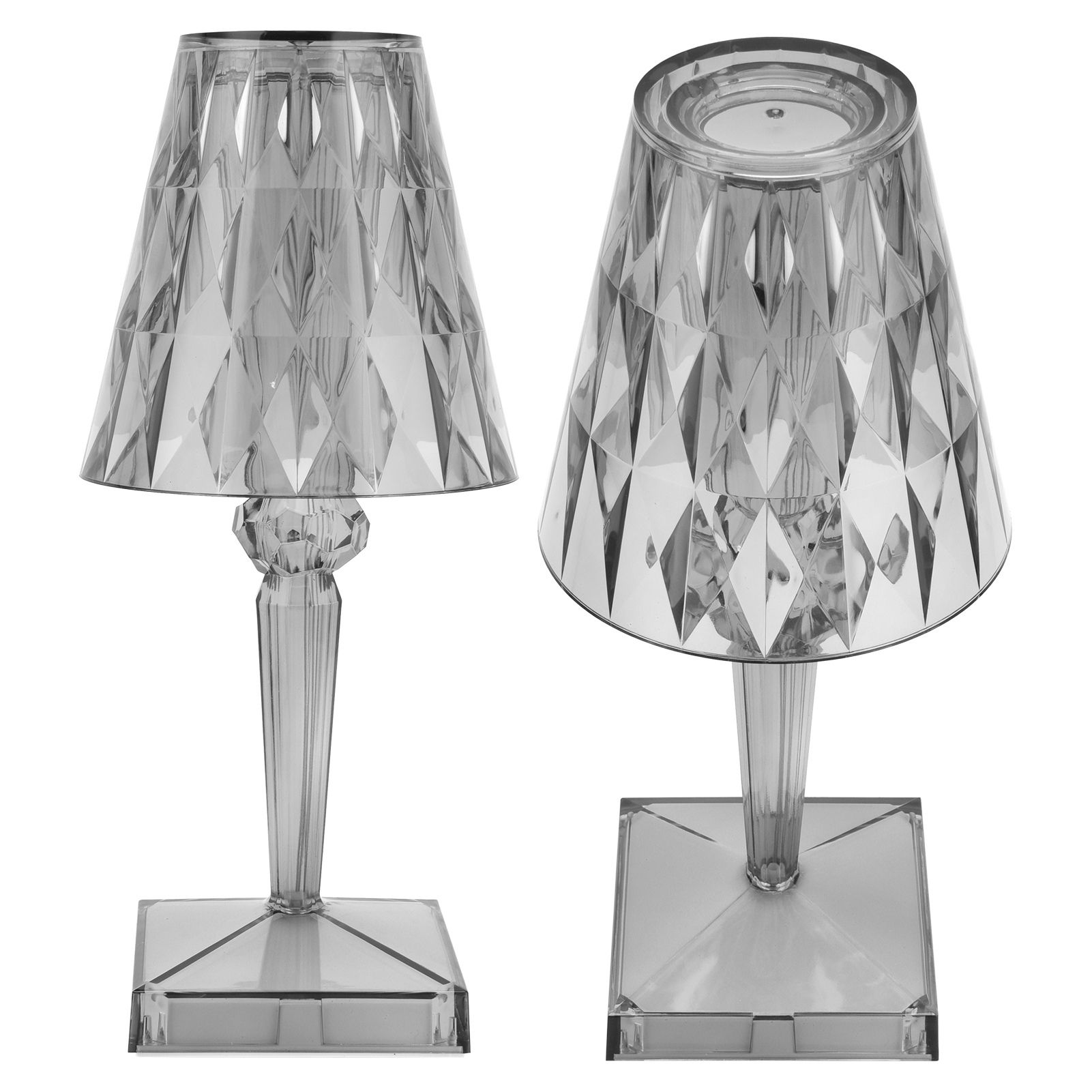 LED Crystal Table Lamp Transparent Prism Dimmable Desk Lamp USB Charging view 3
