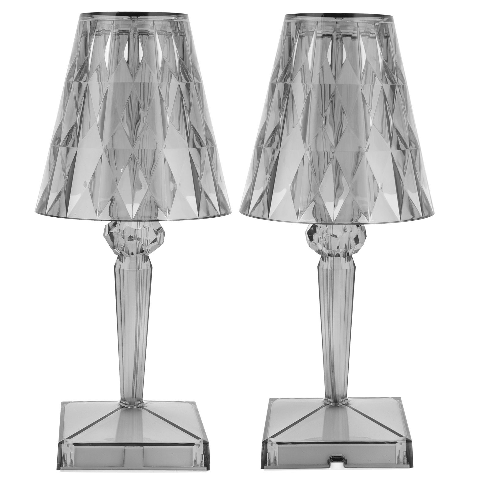 LED Crystal Table Lamp Transparent Prism Dimmable Desk Lamp USB Charging view 5