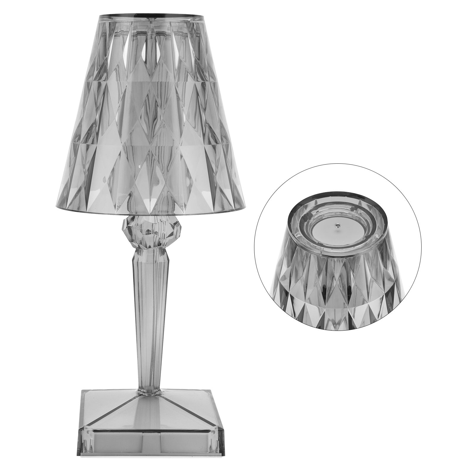 LED Crystal Table Lamp Transparent Prism Dimmable Desk Lamp USB Charging view 10