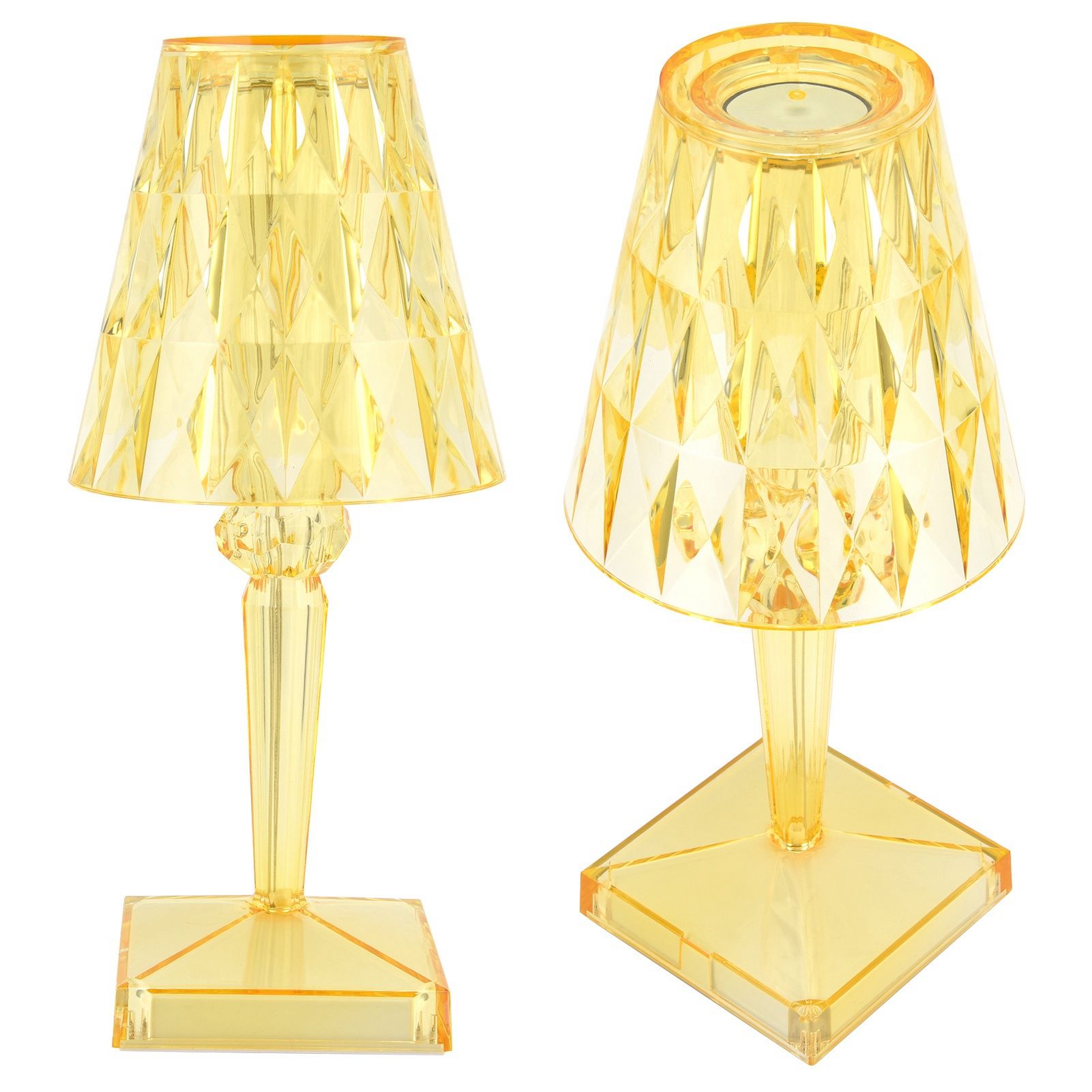 LED Crystal Table Lamp Transparent Prism Dimmable Desk Lamp USB Charging view 3