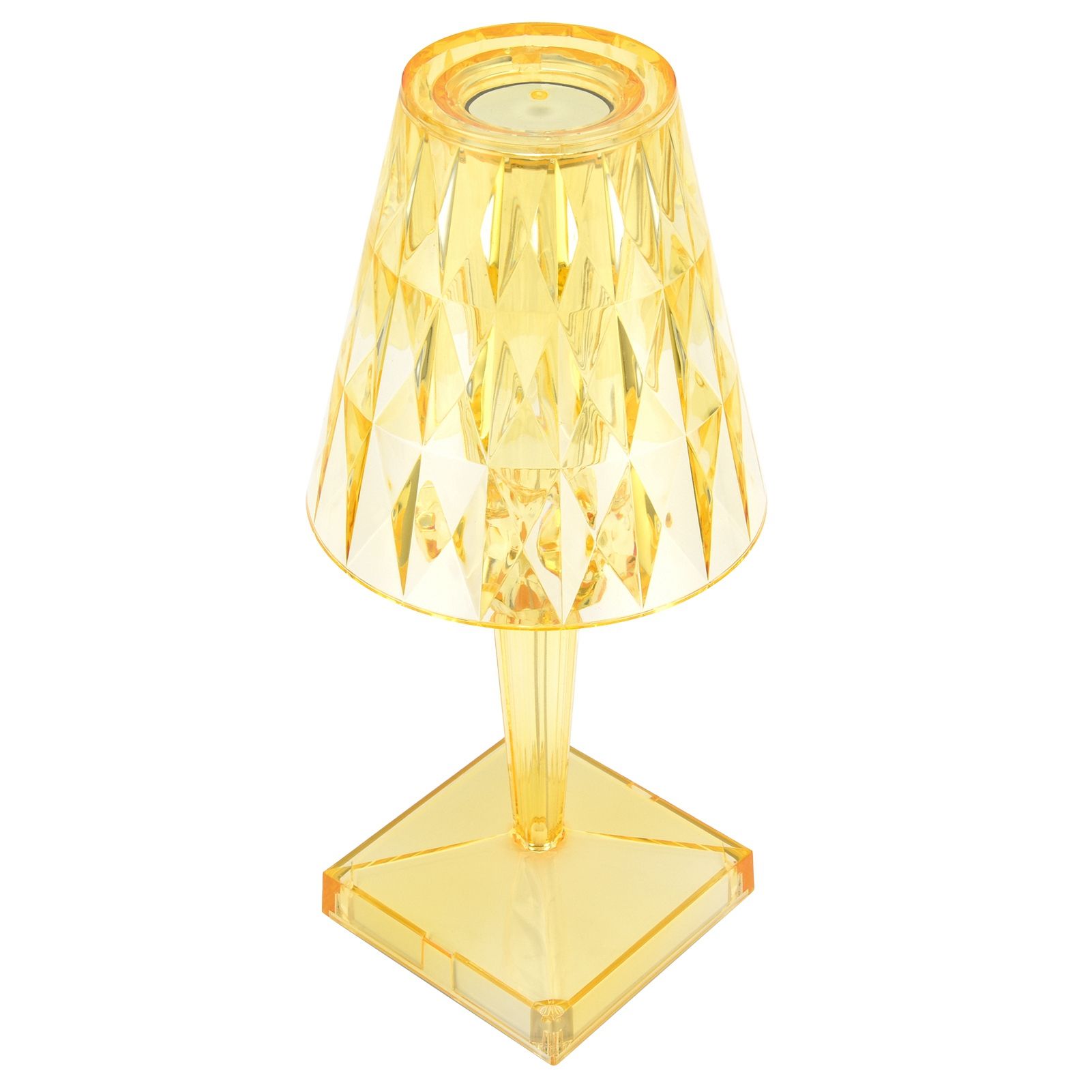 LED Crystal Table Lamp Transparent Prism Dimmable Desk Lamp USB Charging view 4