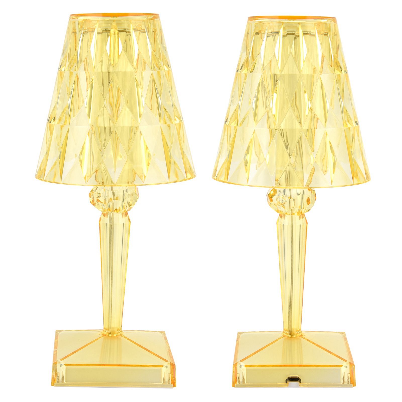 LED Crystal Table Lamp Transparent Prism Dimmable Desk Lamp USB Charging view 6