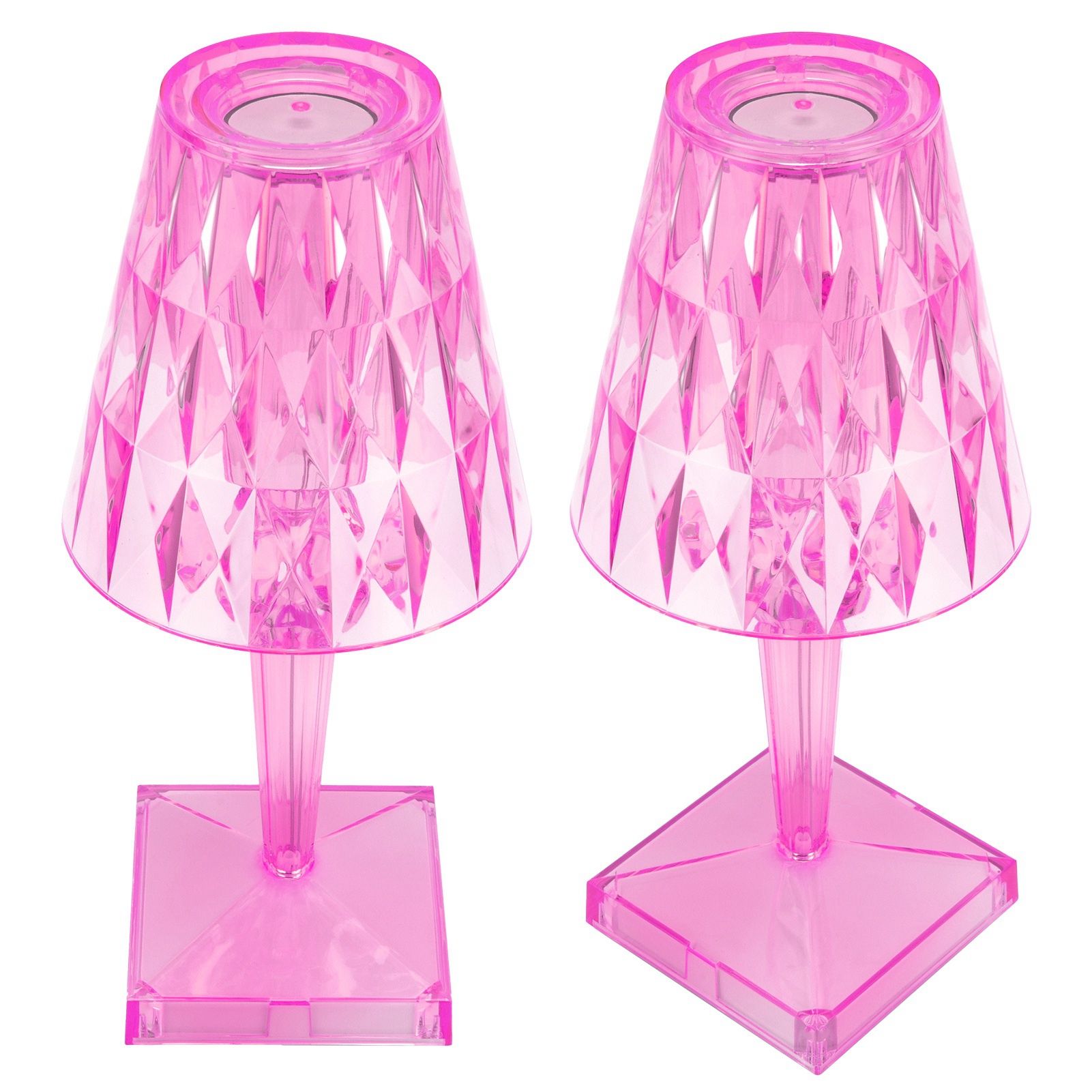 LED Crystal Table Lamp Transparent Prism Dimmable Desk Lamp USB Charging