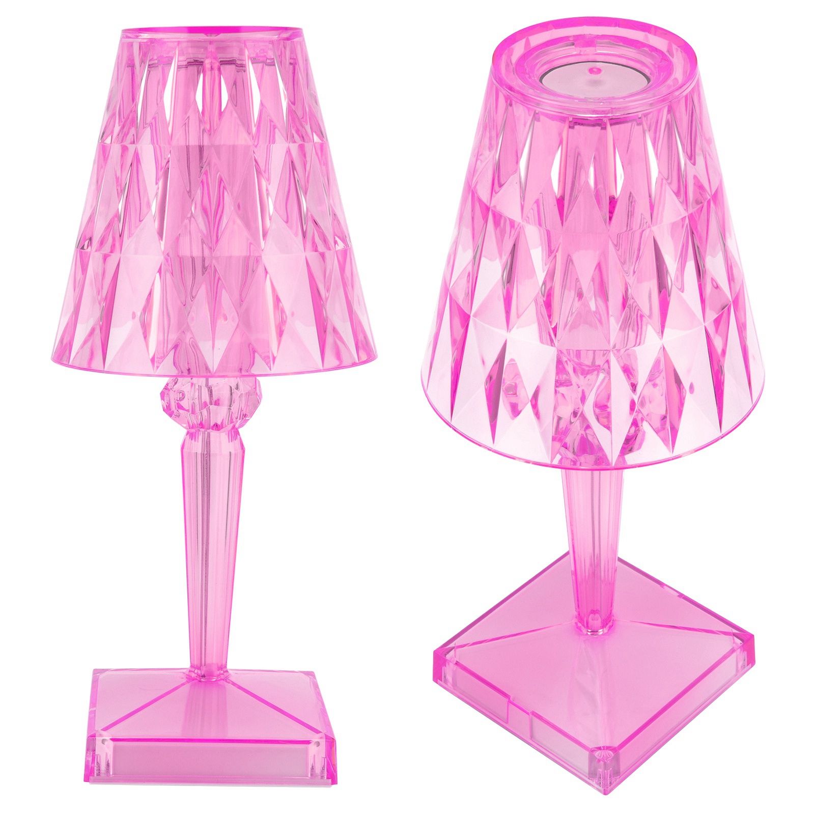 LED Crystal Table Lamp Transparent Prism Dimmable Desk Lamp USB Charging view 3