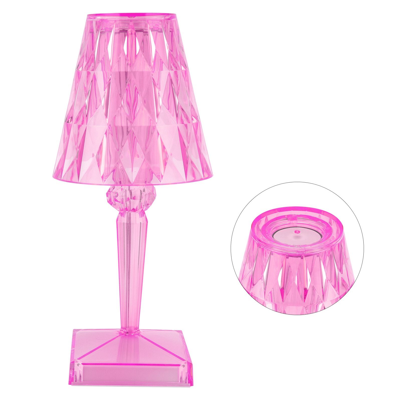 LED Crystal Table Lamp Transparent Prism Dimmable Desk Lamp USB Charging view 8
