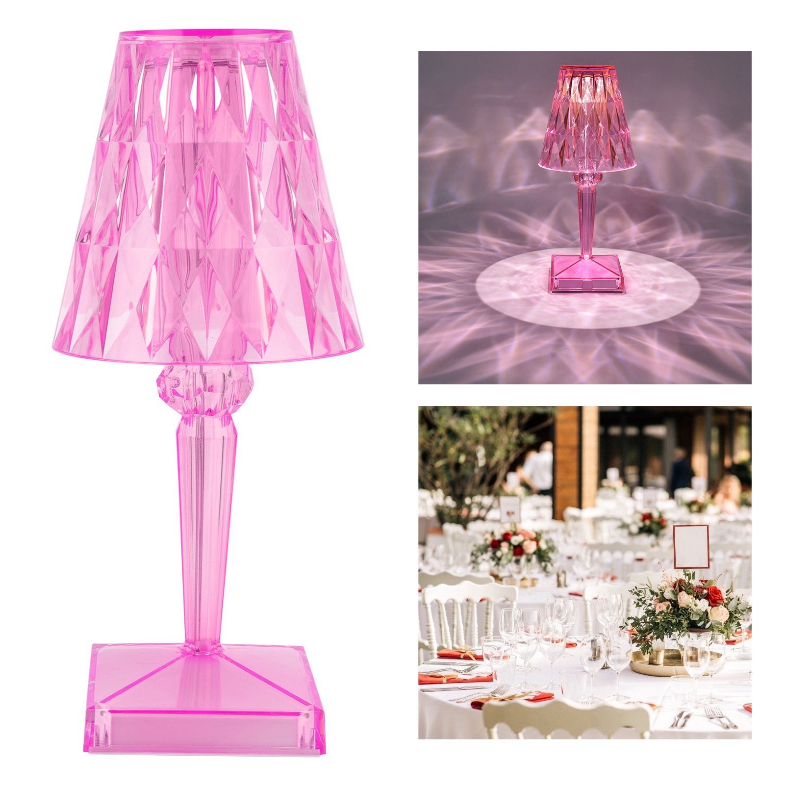 LED Crystal Table Lamp Transparent Prism Dimmable Desk Lamp USB Charging view 11