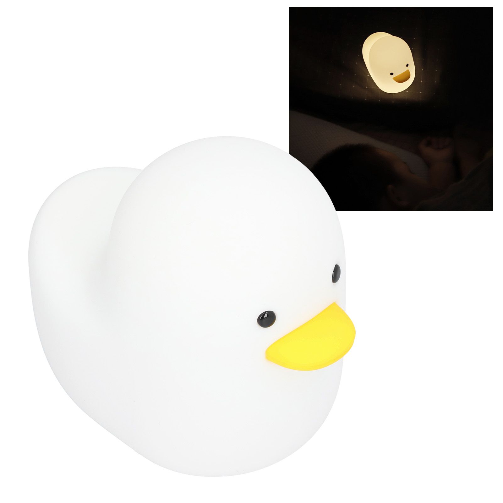 Night Light Cute Duck Shape Silicone USB Timing Night Lamp for Home Bedside view 11