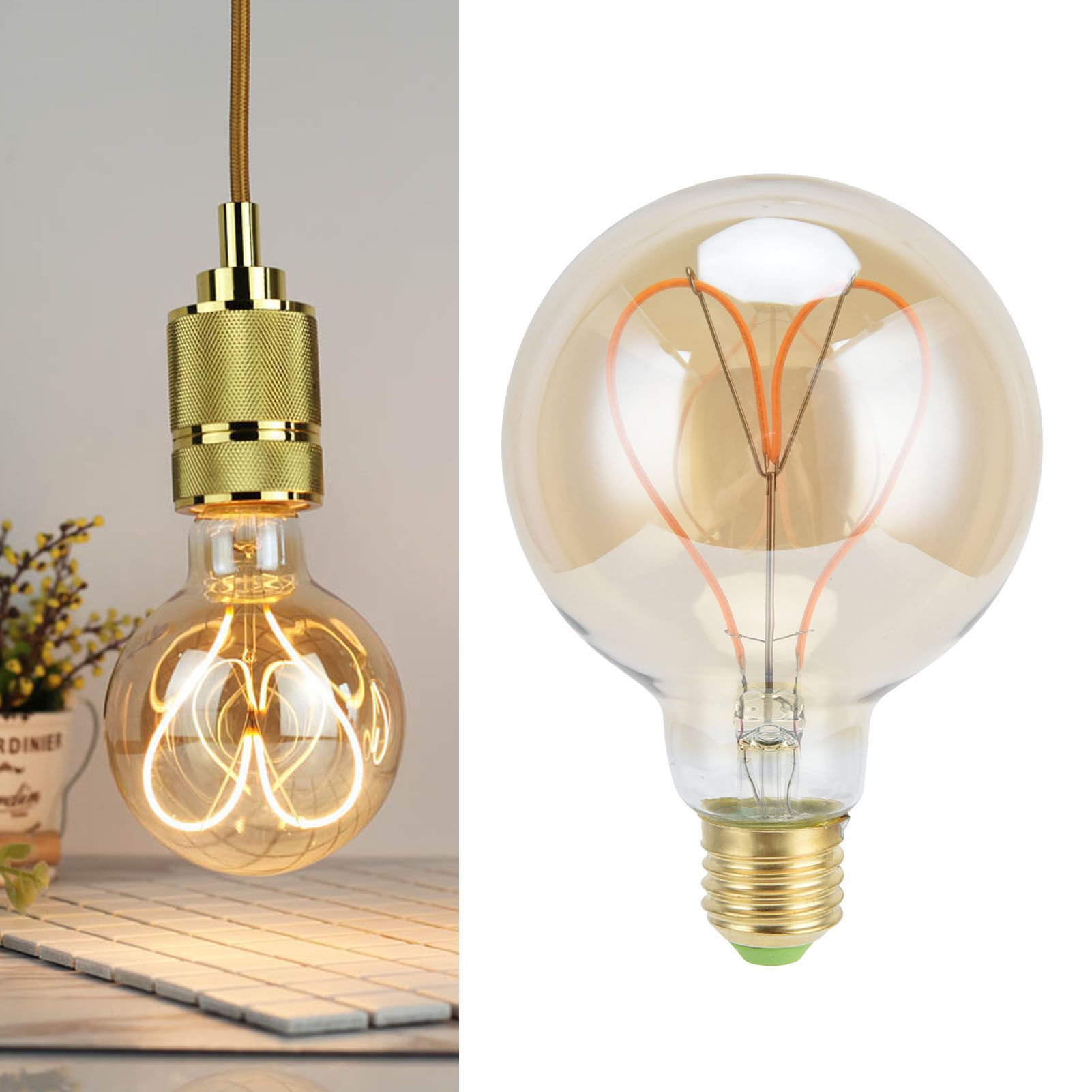 G95 Heart Shaped LED Retro Bulb E27 Dimmable Vintage Light Bulb 110V 4W for view 11