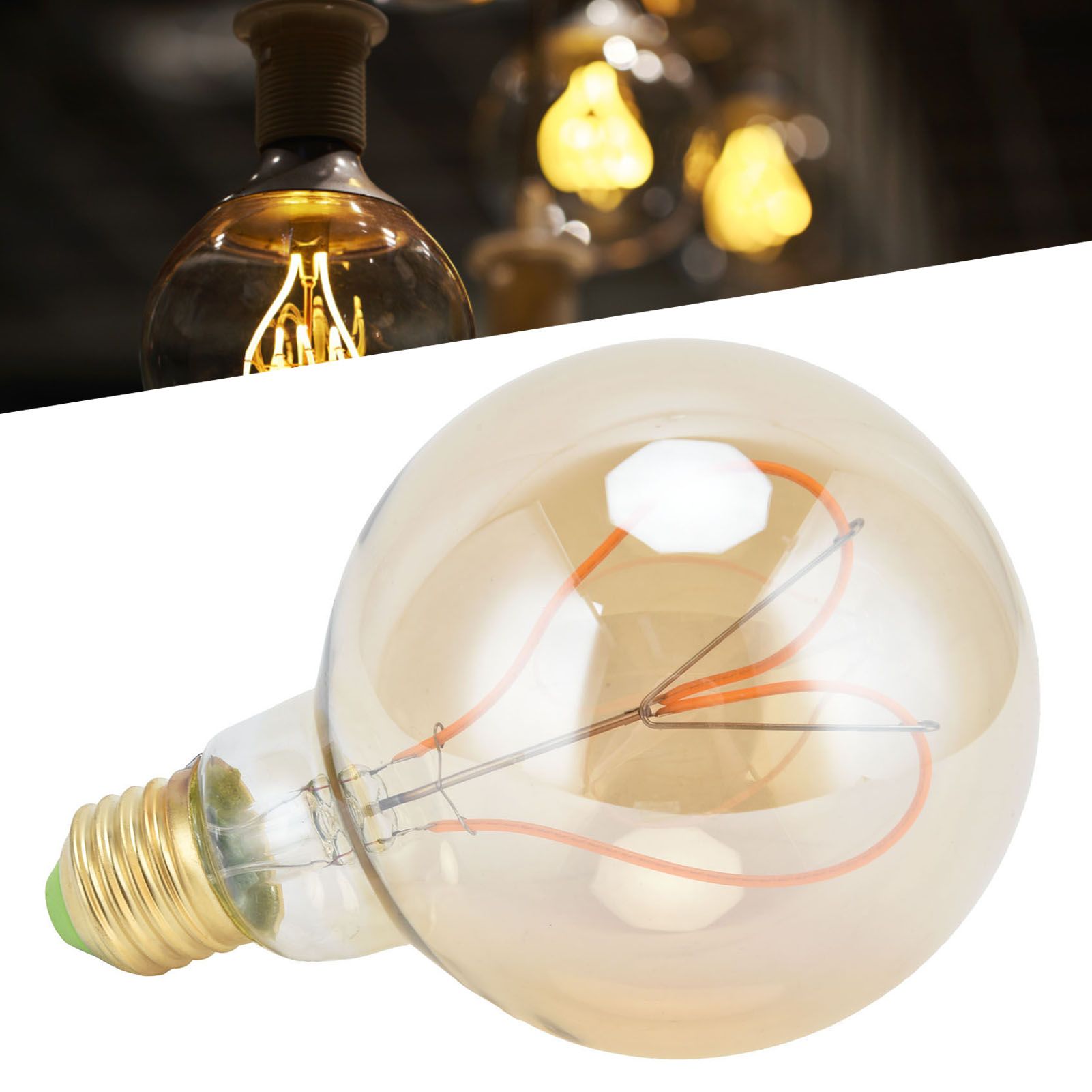 G95 Heart Shaped LED Retro Bulb E27 Dimmable Vintage Light Bulb 110V 4W for view 12