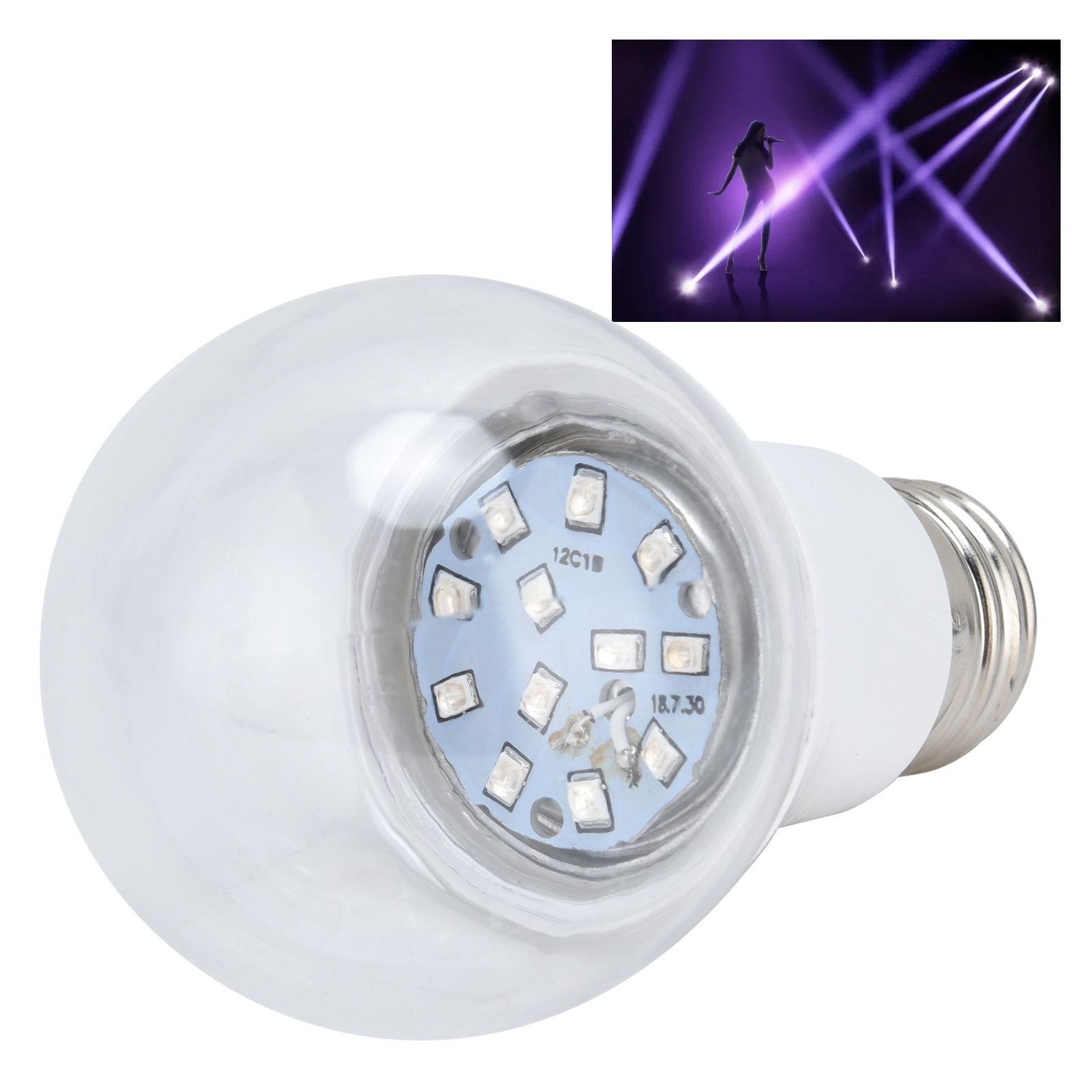 2PCS UV Purple Light Bulb LED Fluorescent Neon Light for Night Party Body view 11