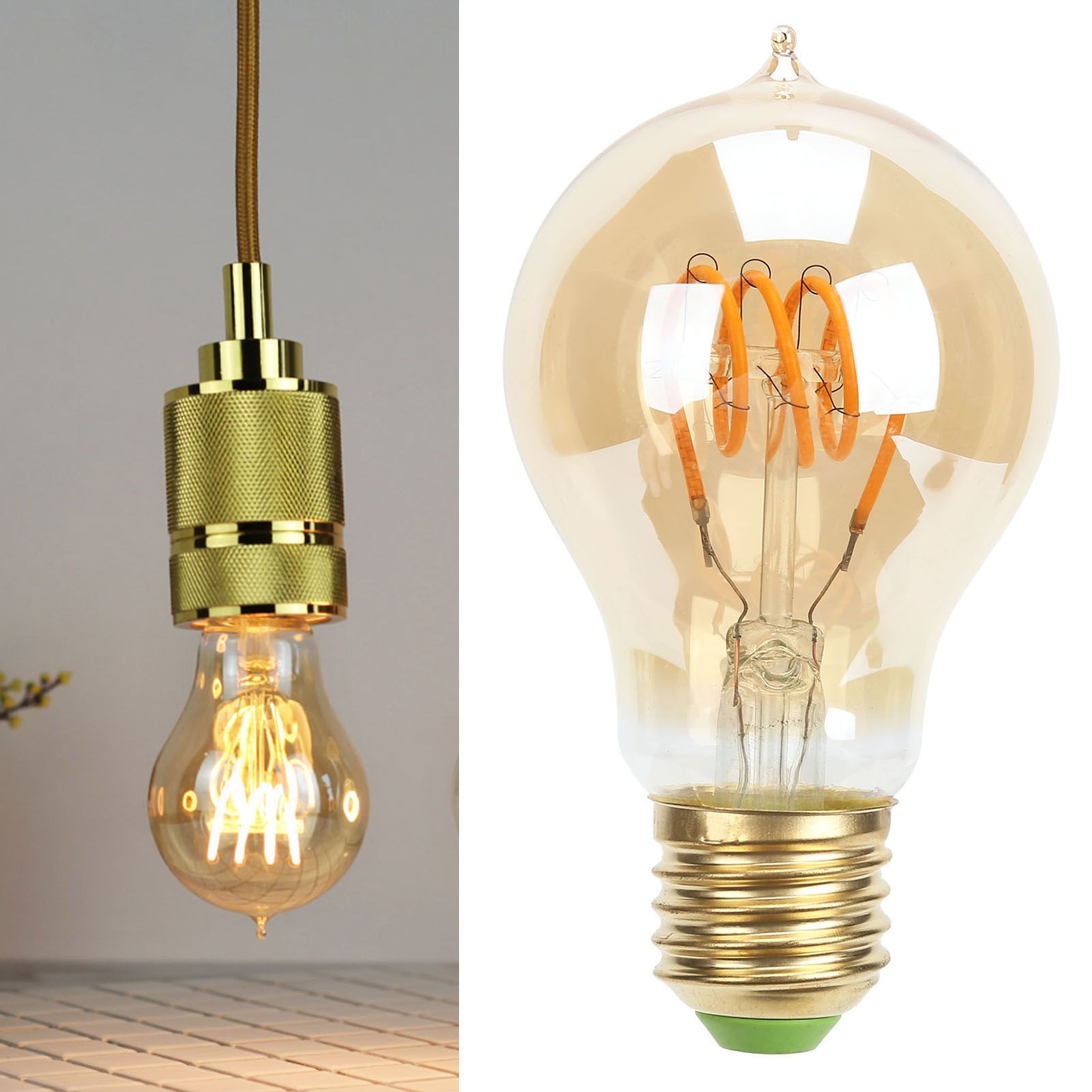 A60 Antique Bulb E27 Base Dimmable LED Filament Bulb 110V 4W for Cafe Decor view 11