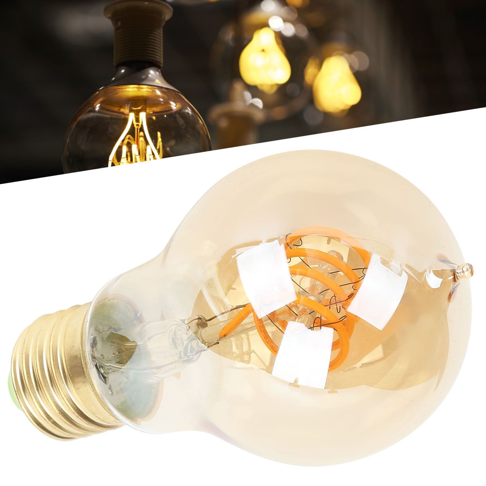 A60 Antique Bulb E27 Base Dimmable LED Filament Bulb 110V 4W for Cafe Decor view 12