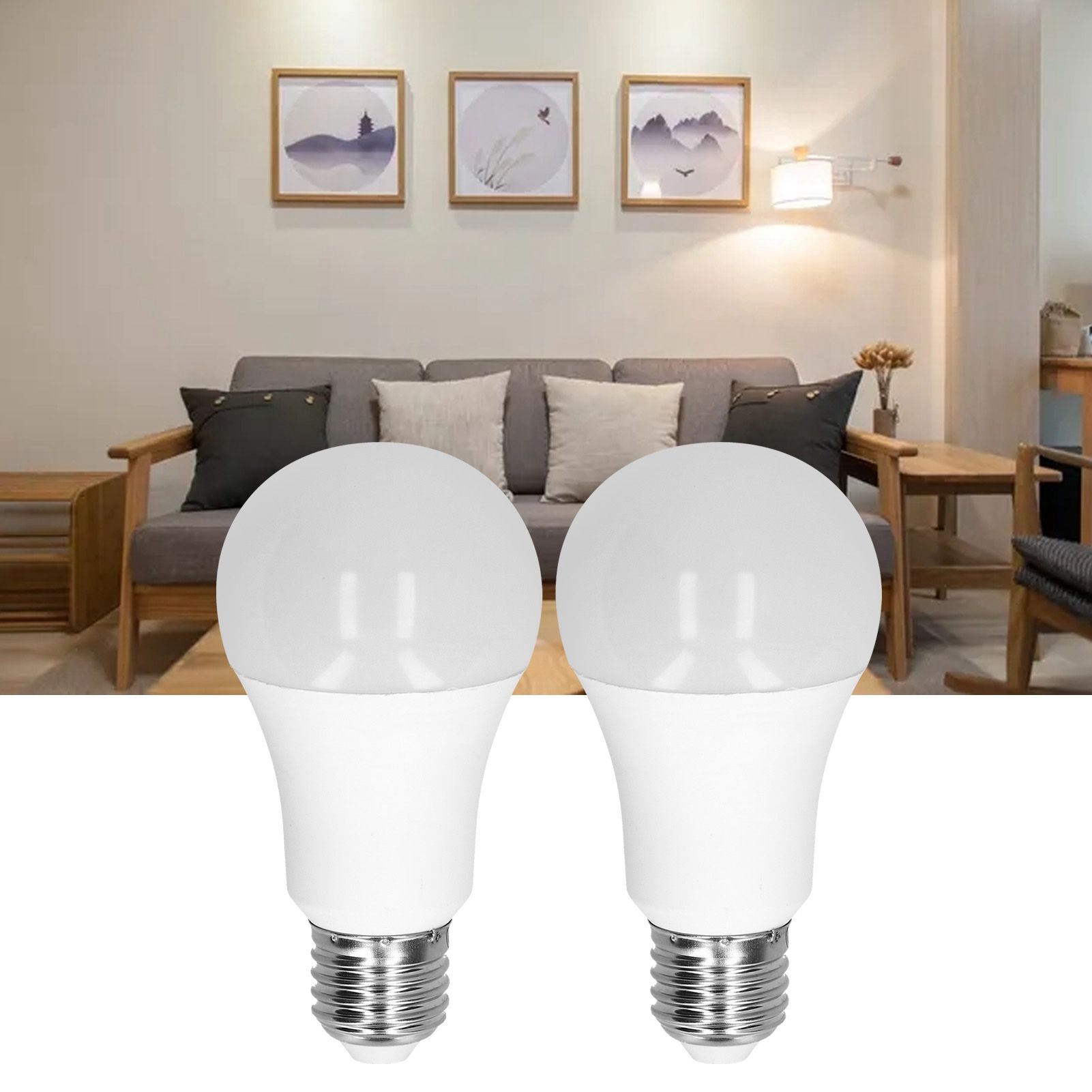 2Pcs LED Light Bulb NonDimmable Energy Saving Bulb E27 6500K/9W/1080LM for view 11