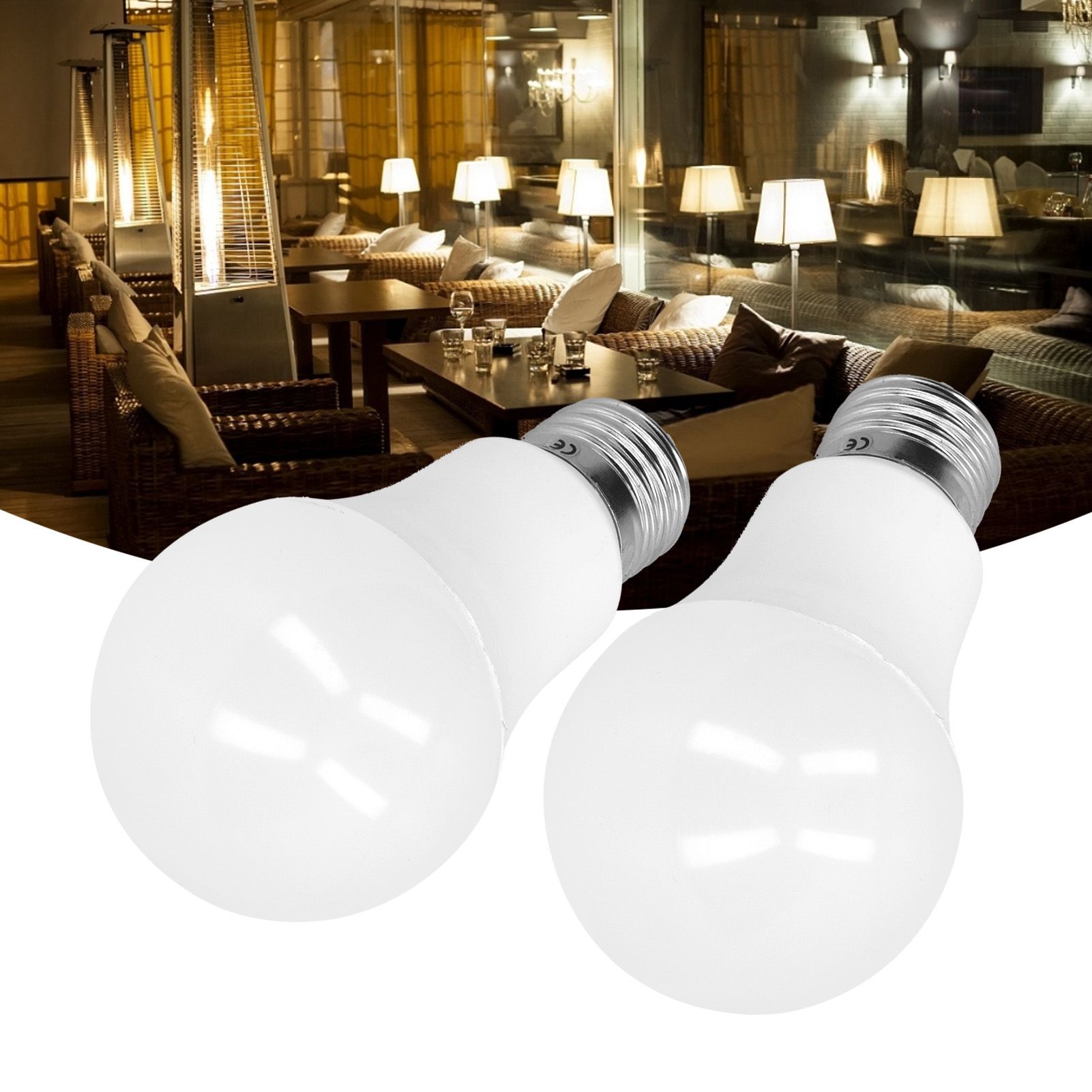 2Pcs LED Light Bulb NonDimmable Energy Saving Bulb E27 6500K/9W/1080LM for view 12