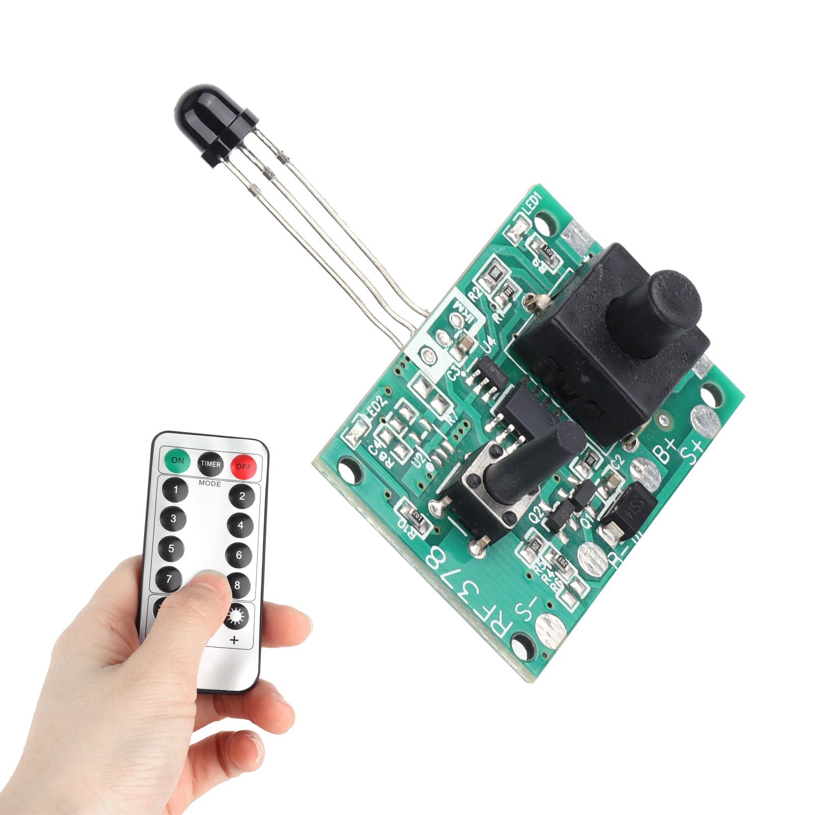 3.7V Solar Lamp String Controller Module Circuit Board with Remote Control for view 4
