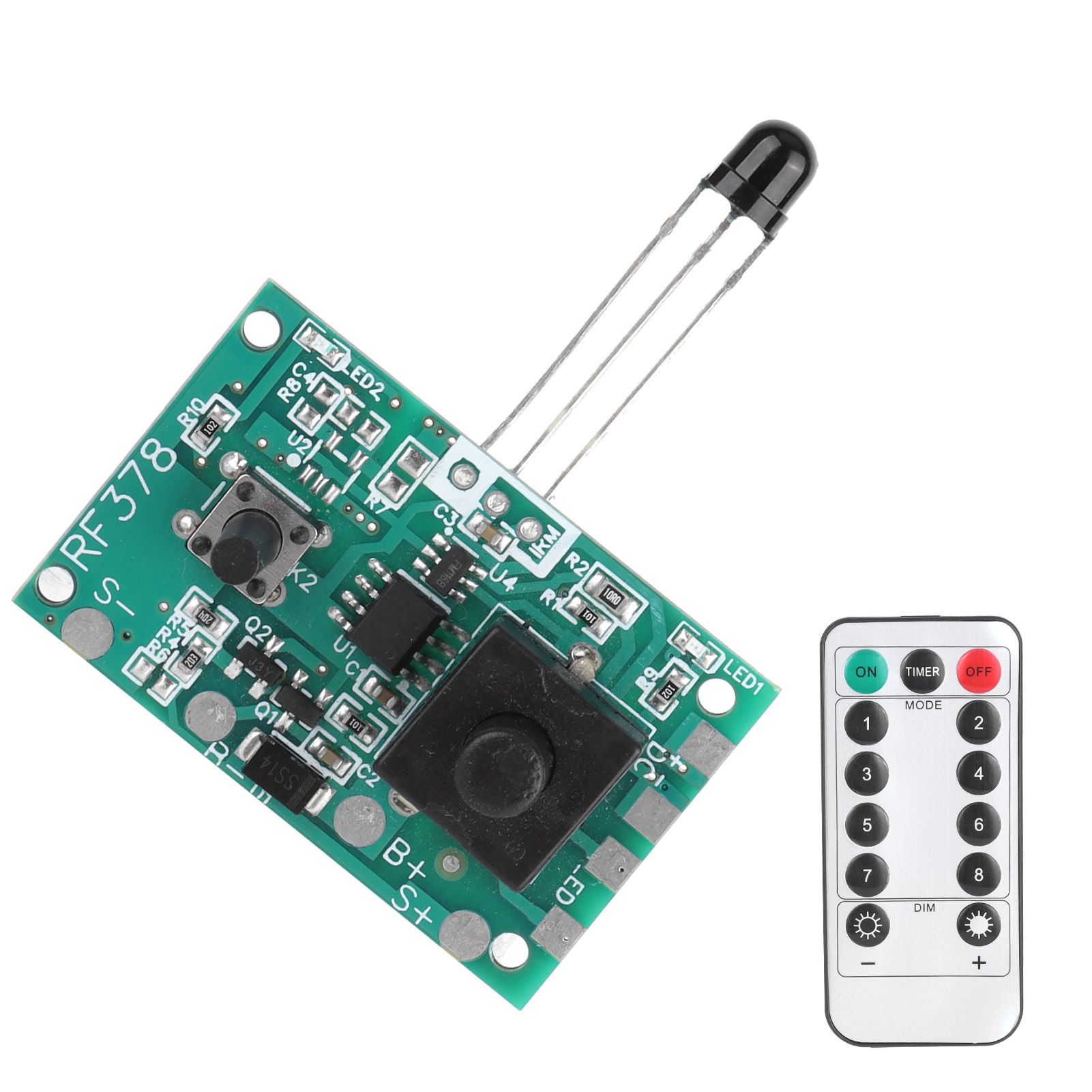 3.7V Solar Lamp String Controller Module Circuit Board with Remote Control for view 6