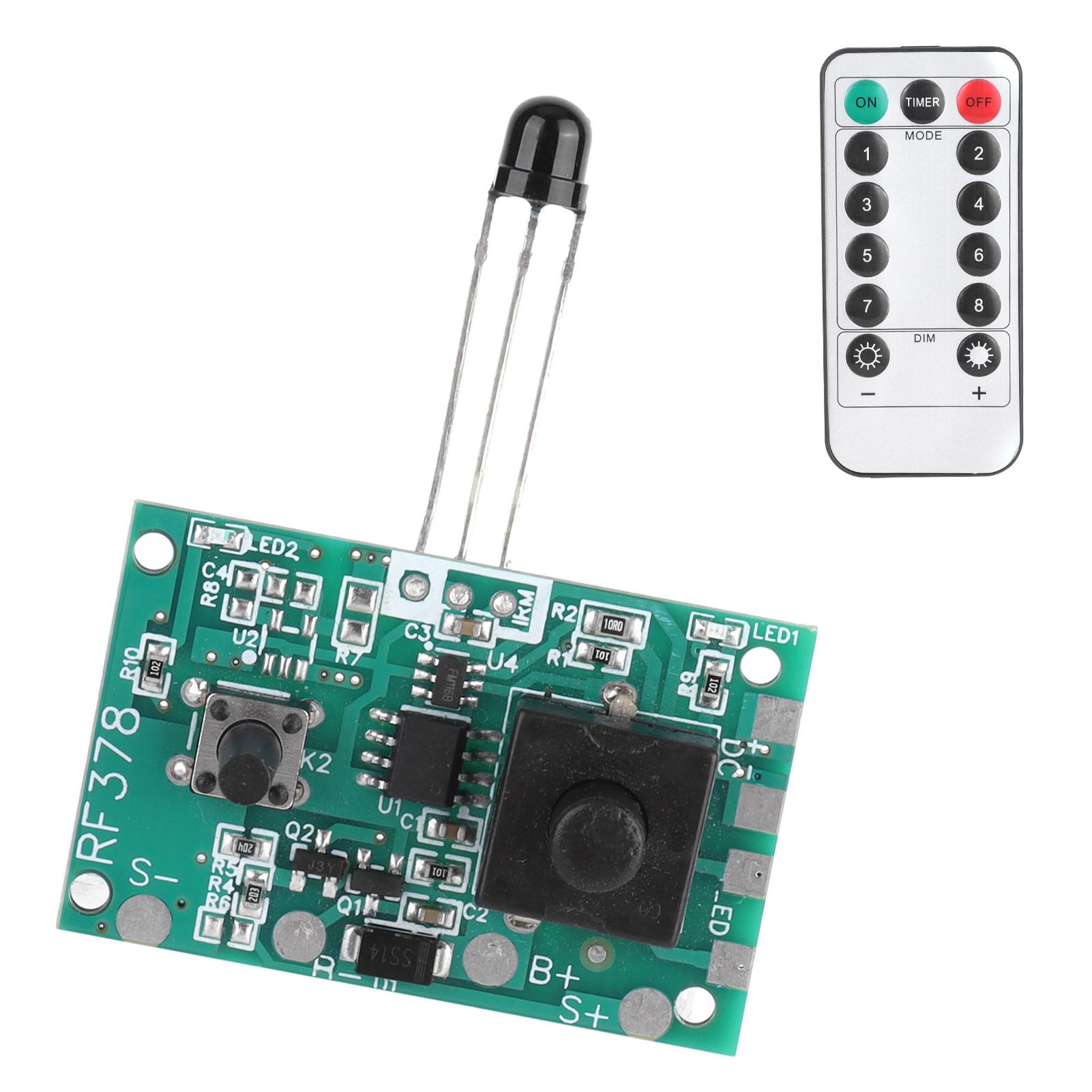 3.7V Solar Lamp String Controller Module Circuit Board with Remote Control for view 7