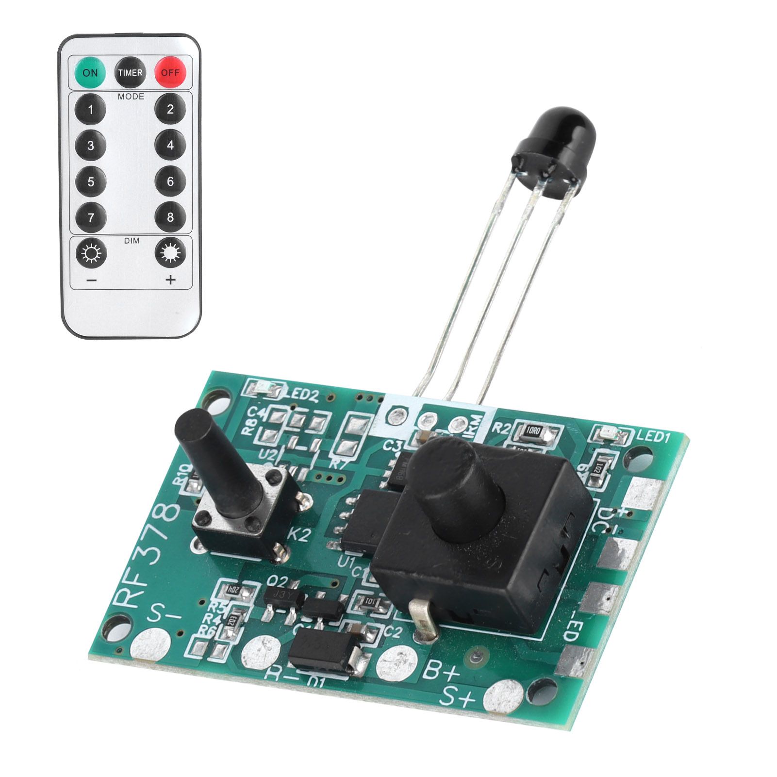 3.7V Solar Lamp String Controller Module Circuit Board with Remote Control for view 8