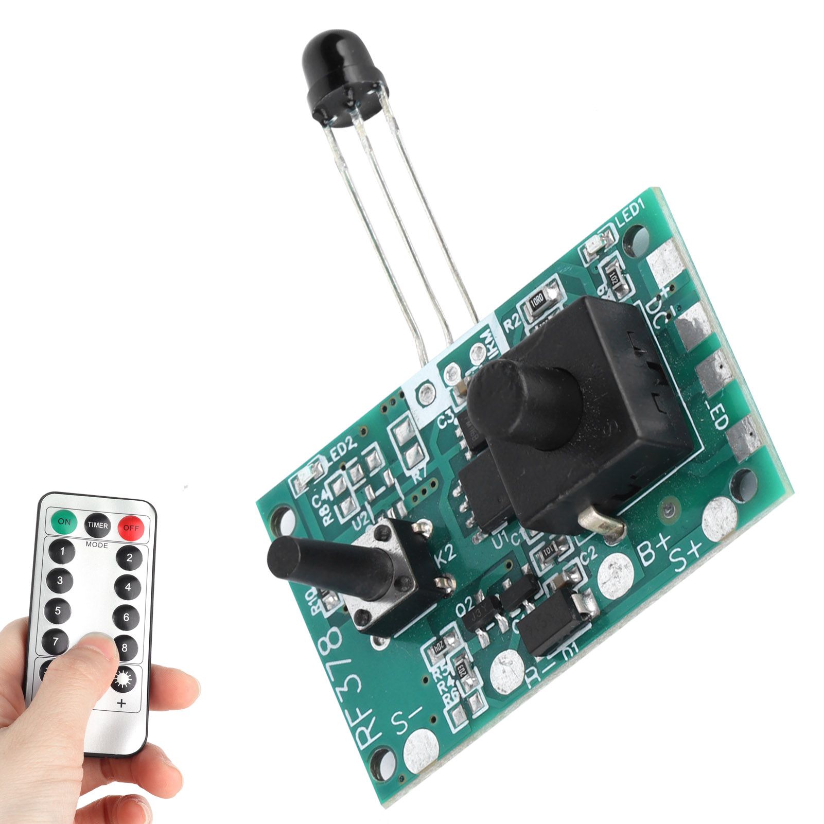 3.7V Solar Lamp String Controller Module Circuit Board with Remote Control for view 9